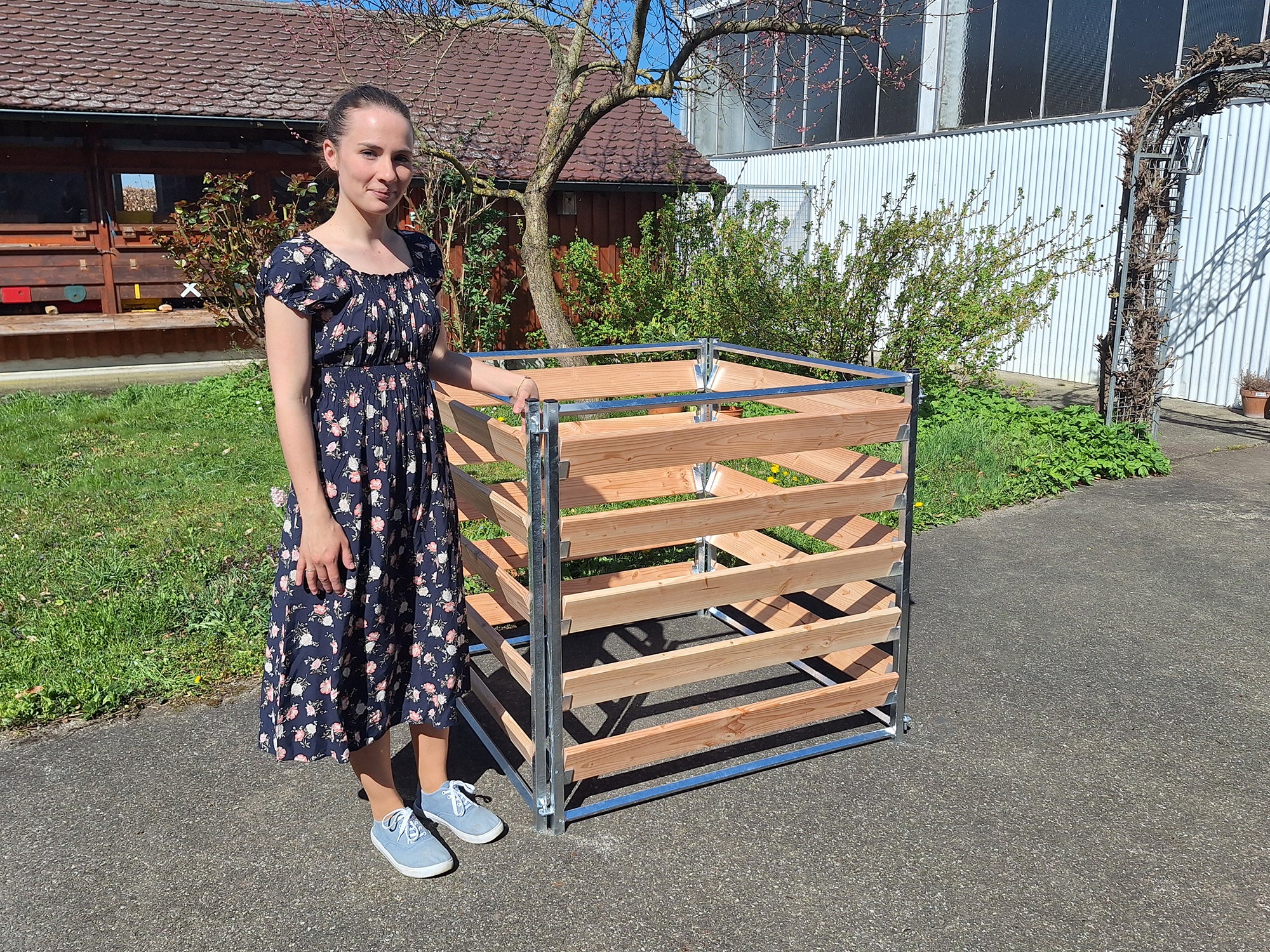 Komposter Holz/Metall 1 x 1 m