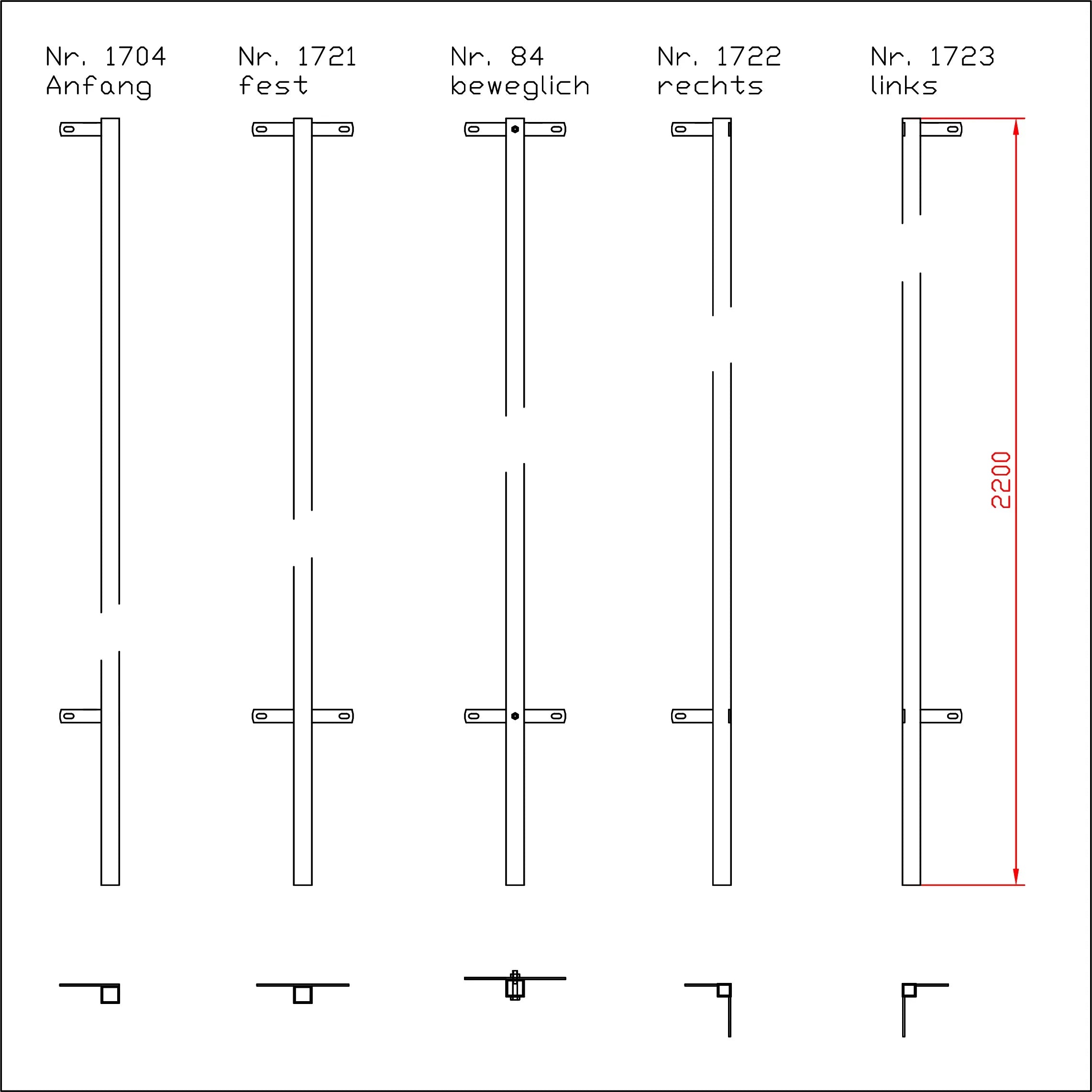 Eine Übersicht unserer Zaunpfoten zum Einbetonieren