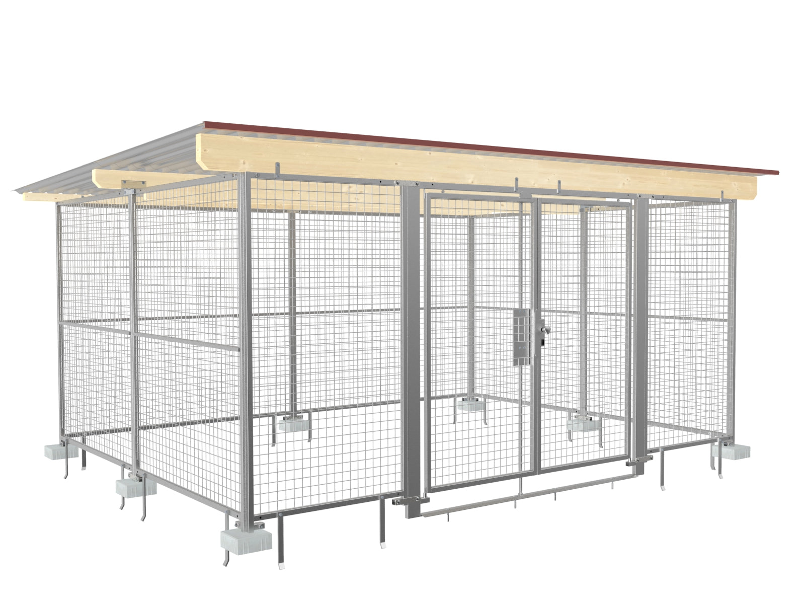Lagerraum auf Betonsteinen mit zweiflügligem Türelement