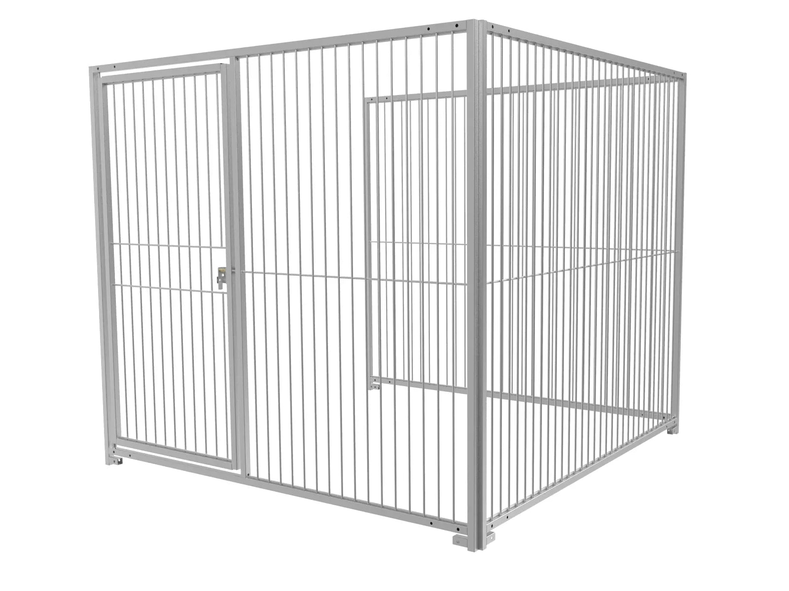 Hundeauslauf für den Außenbereich in Ausführung Stab 8 mm mit Türe