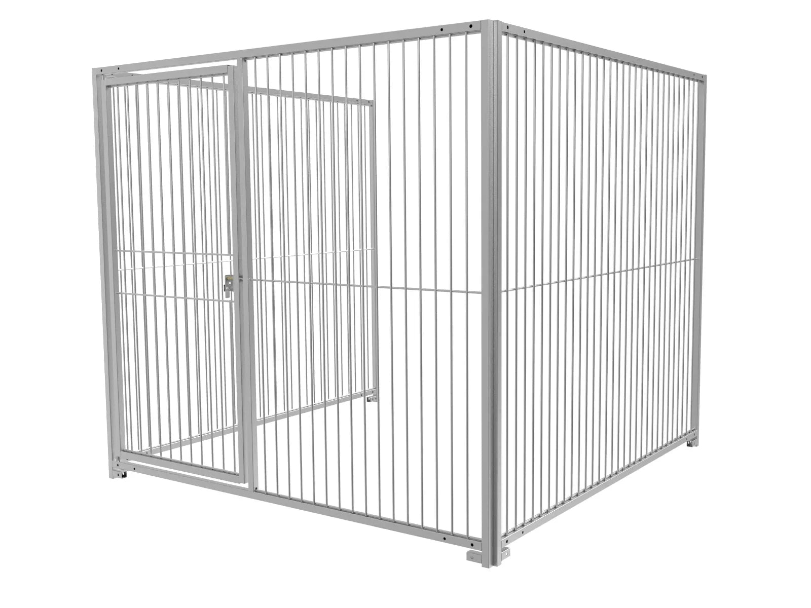 Verzinkter Hundeauslauf mit Stabelementen in der Größe von 2 x 2 m