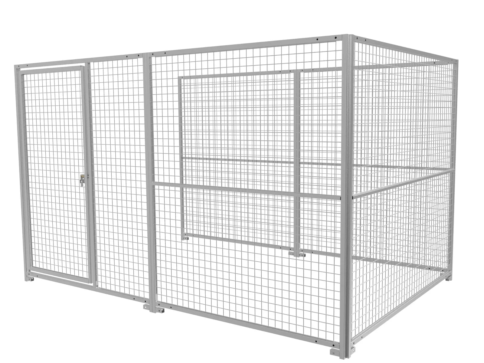 Hundeauslauf in feuerverzinkter Ausführung aus Gitterelementen