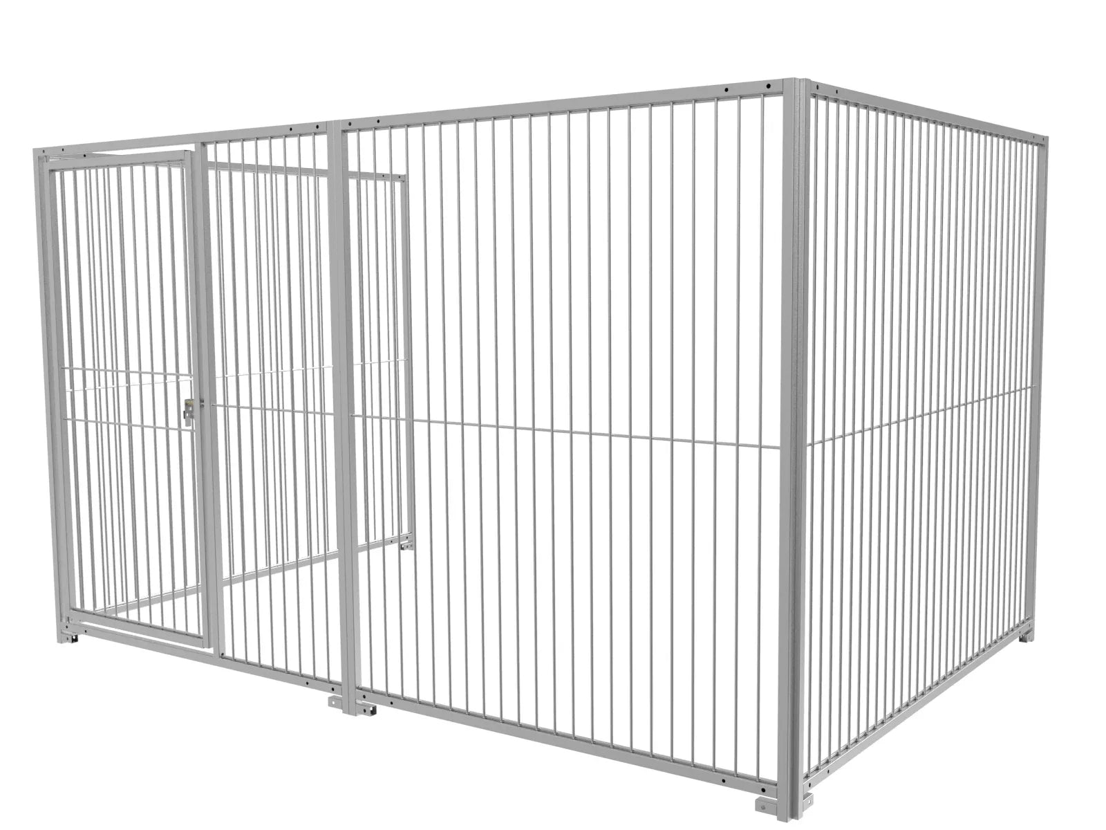 Feuerverzinkter Hundeauslauf mit Stabelementen in der Größe von 2 x 3 m