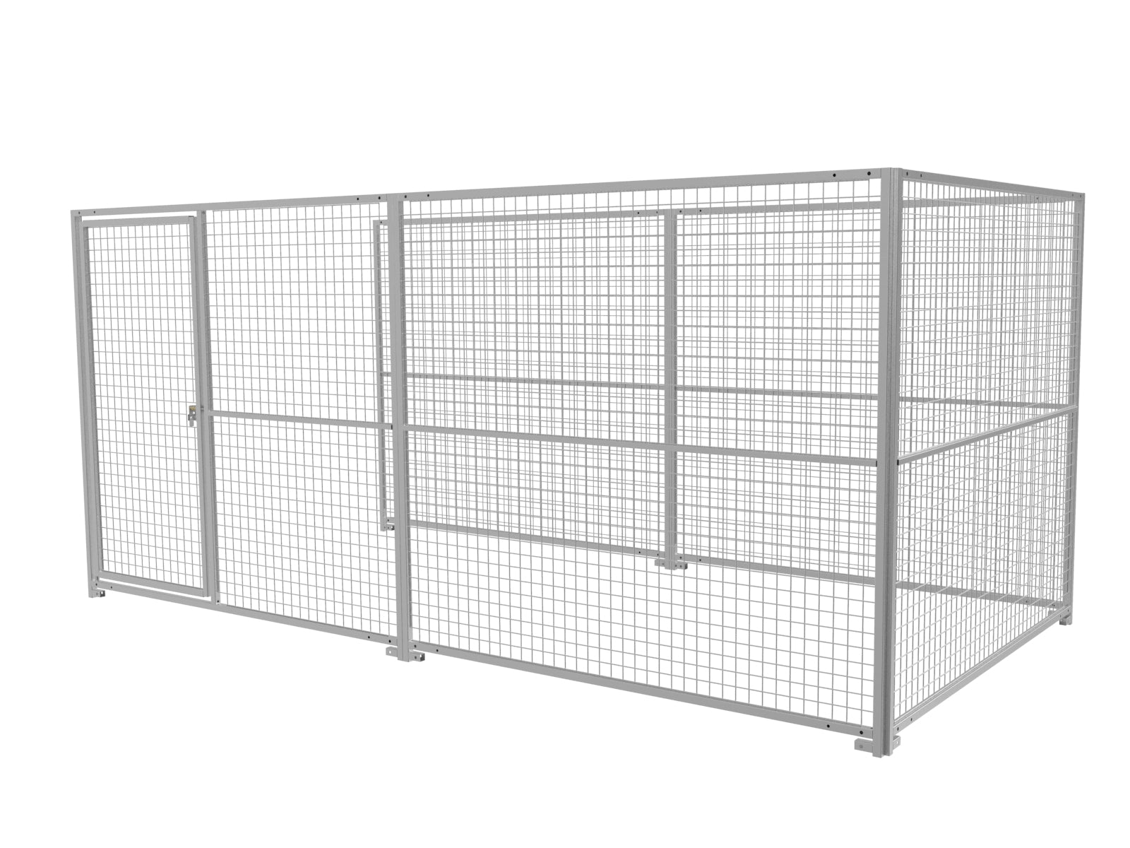 Hundeauslauf in feuerverzinkter Ausführung aus Gitterlementen Maschung 50 x 50 x 4 mm