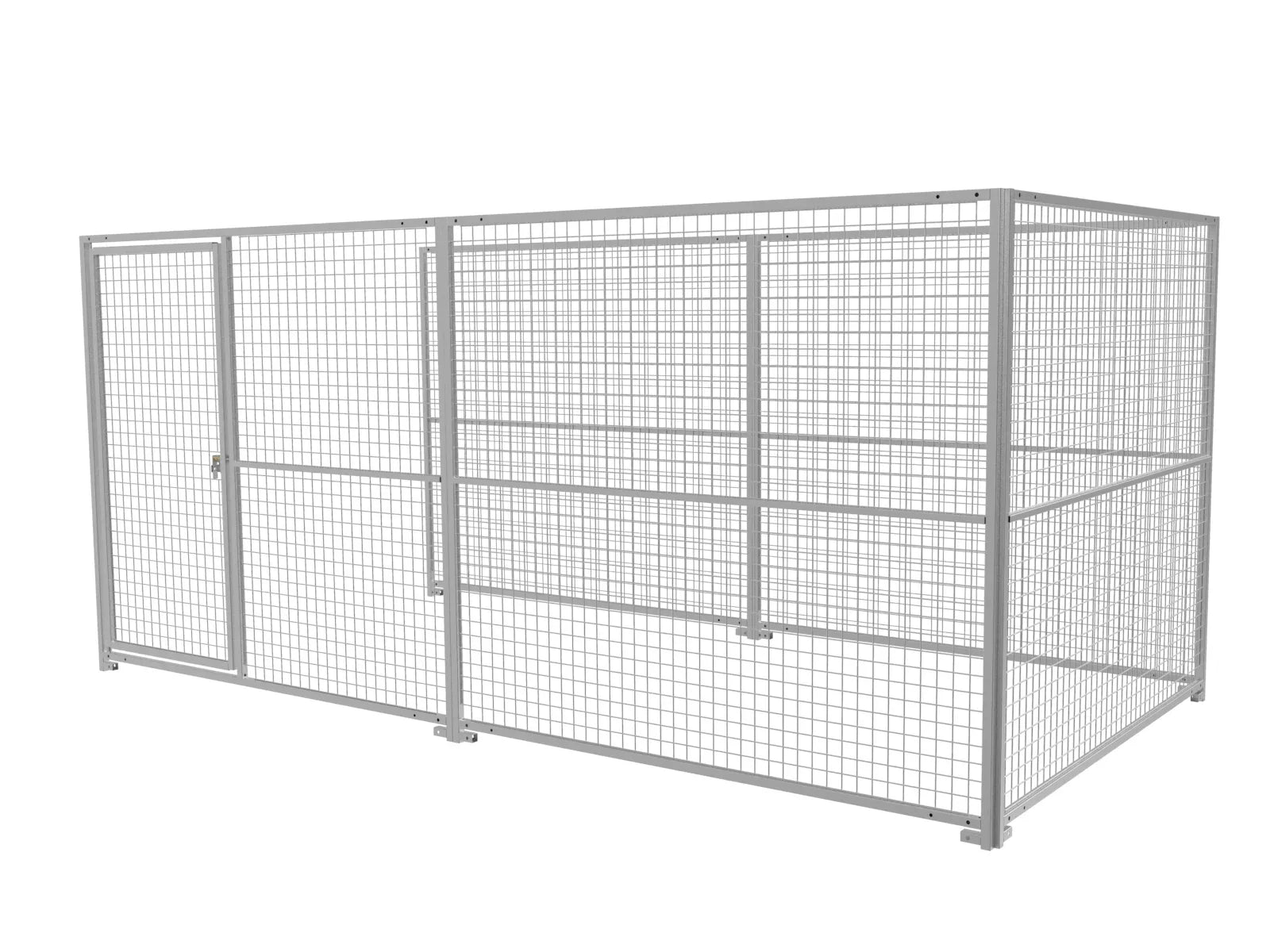 Hundeauslauf in feuerverzinkter Ausführung aus Gitterlementen Maschung 50 x 50 x 4 mm