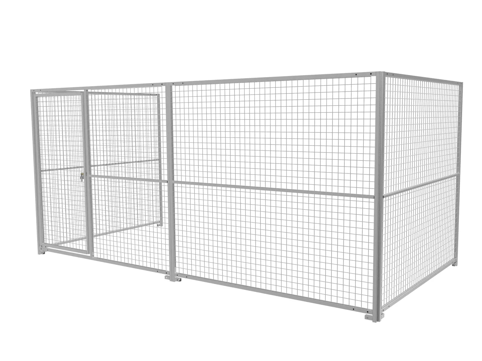 Feuerverzinkter Hundeauslauf mit Gitterelementen in der Größe von 2 x 4 m