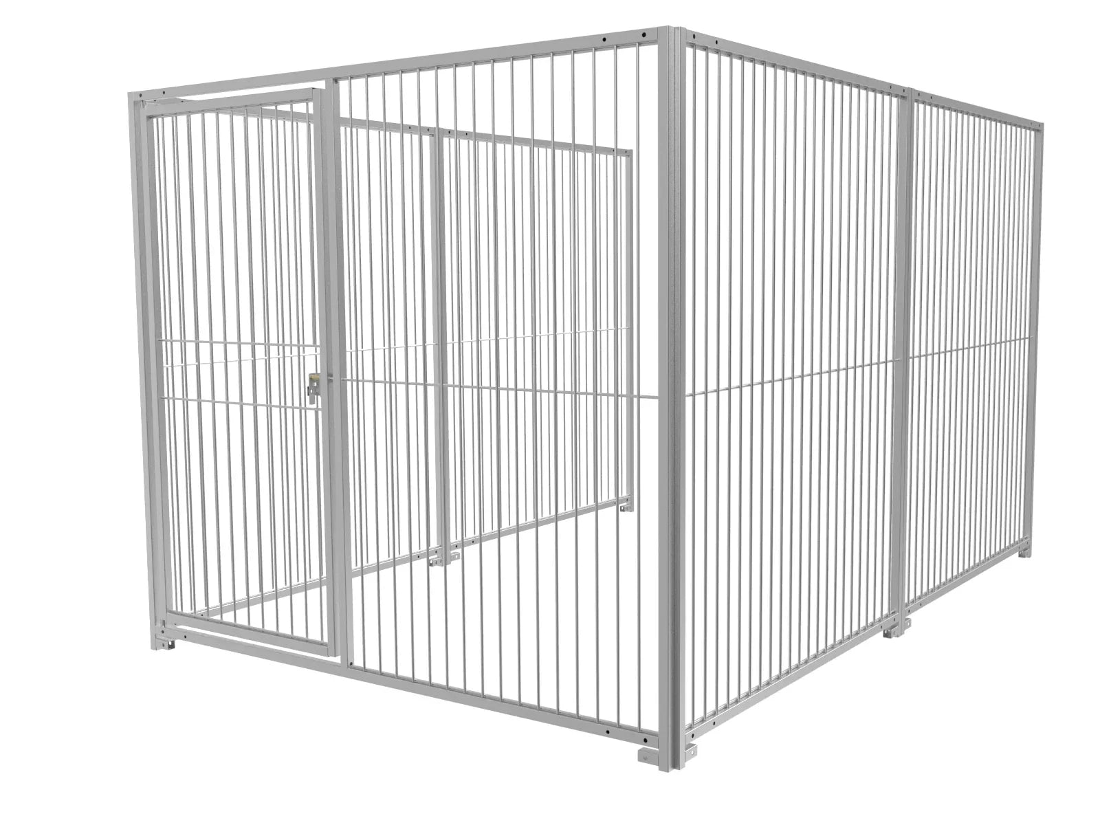 Hundeauslauf mit Türe aus Stabelementen in der Größe von 3 x 2 m