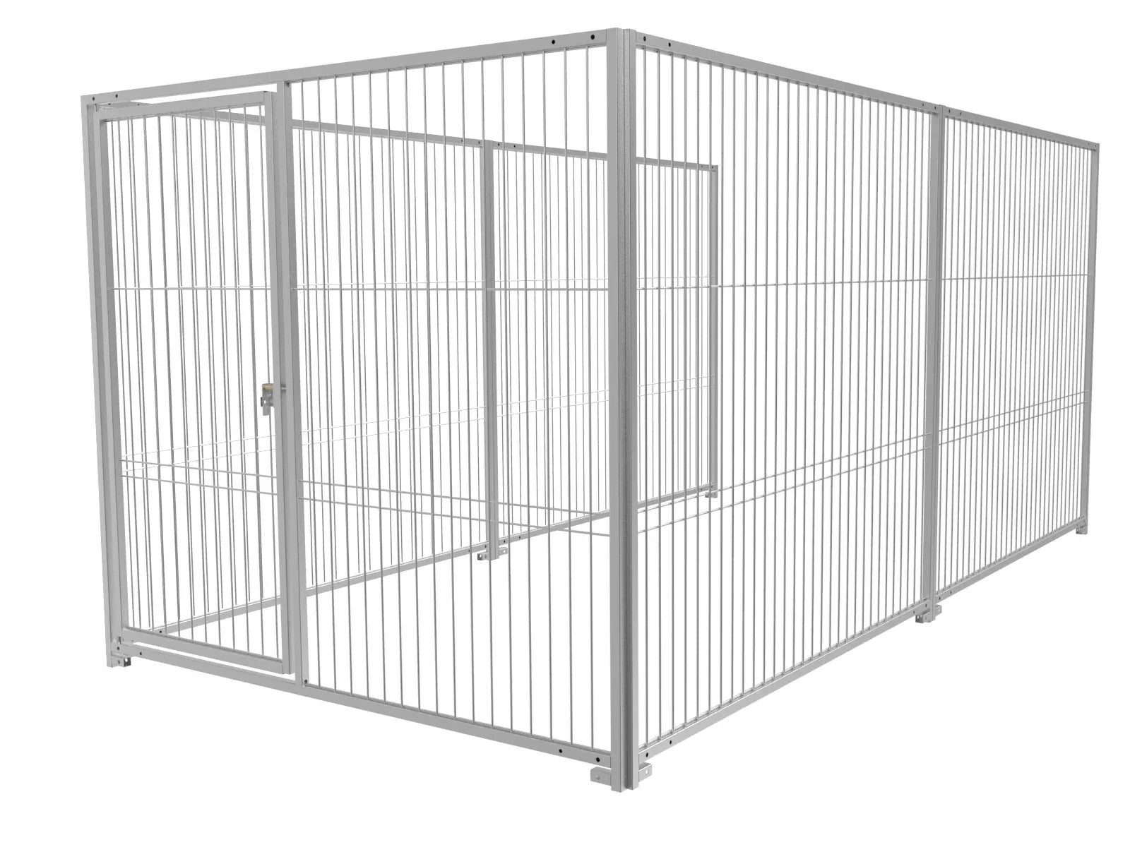 Hundeauslauf mit Türe aus Stabelementen in der Größe von 4 x 2 m