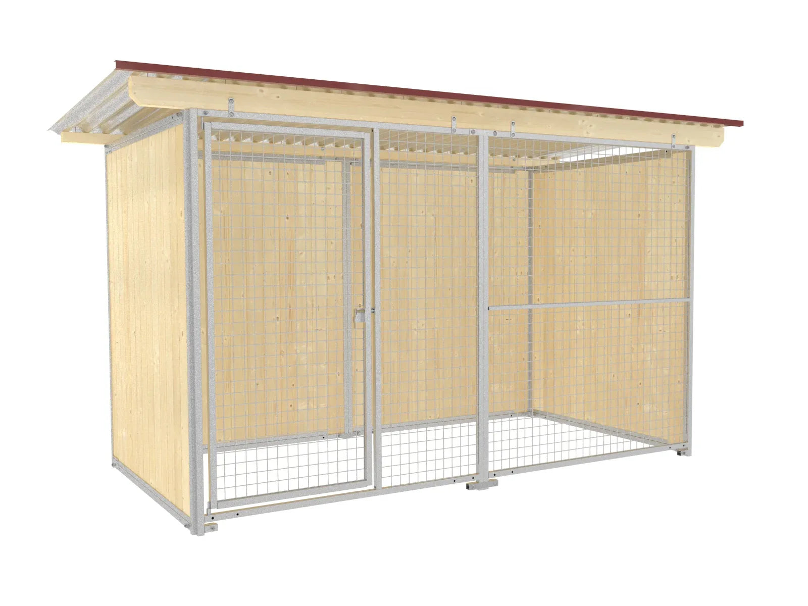 Hundezwinger für den Garten mit abschließbarer Türe und einem Dach