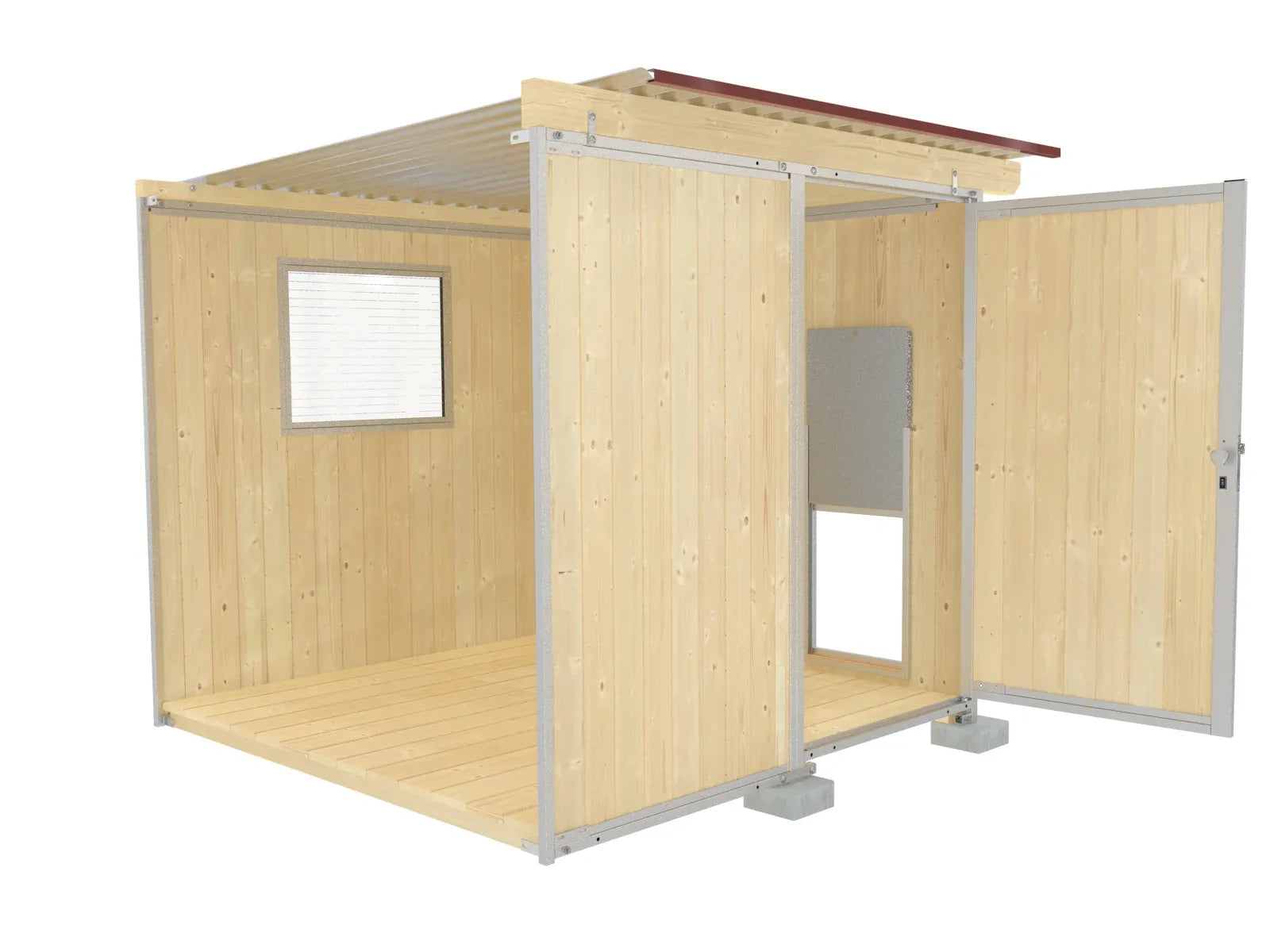 Zuchtzwinger für Hunde warm und isoliert mit Fenster, Lüftungsklappe und Welpen-Durchgang