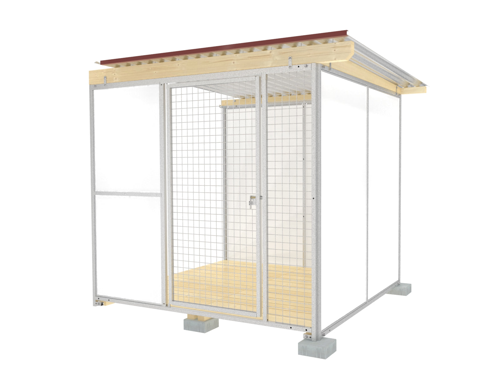 Anbauhundezwinger mit geschützter Front gegen Wind