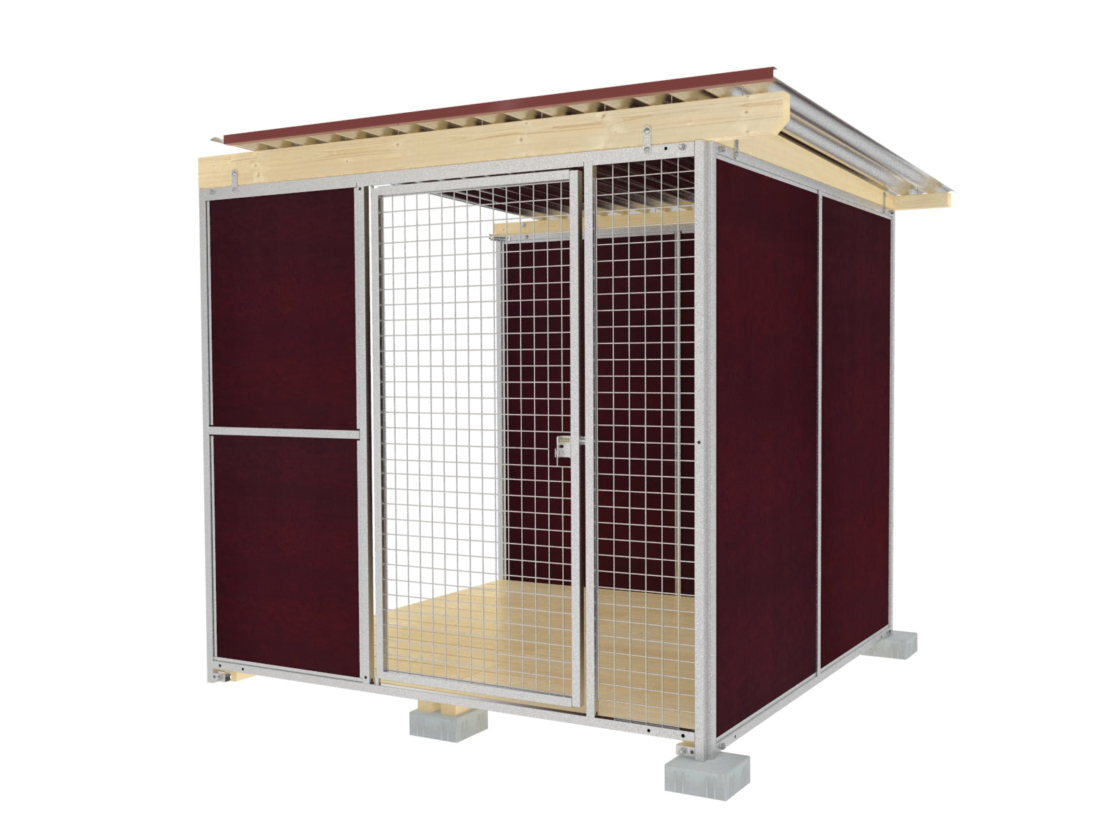 Abschluss-Hundezwinger mit braunen Holzwänden für große Anlagen