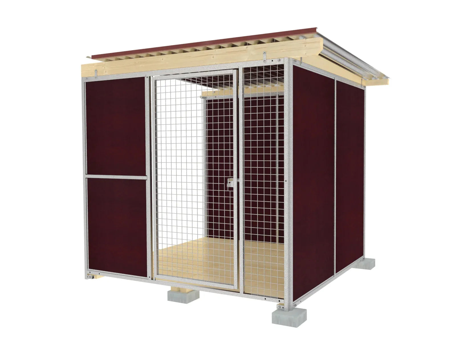 Abschluss-Hundezwinger mit braunen Holzwänden für große Anlagen