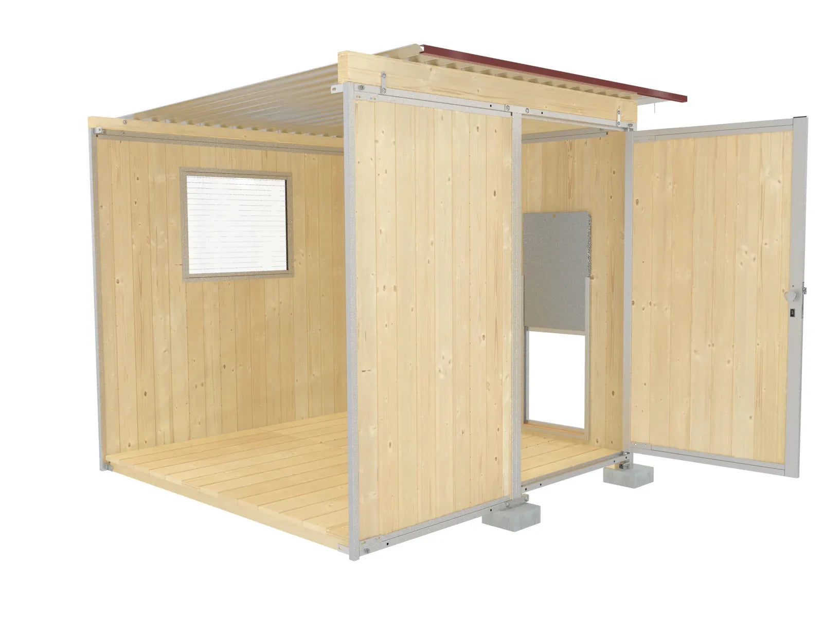 Zuchtzelle für Welpen aus Holz zum Anbauen an einem Hundezwinger