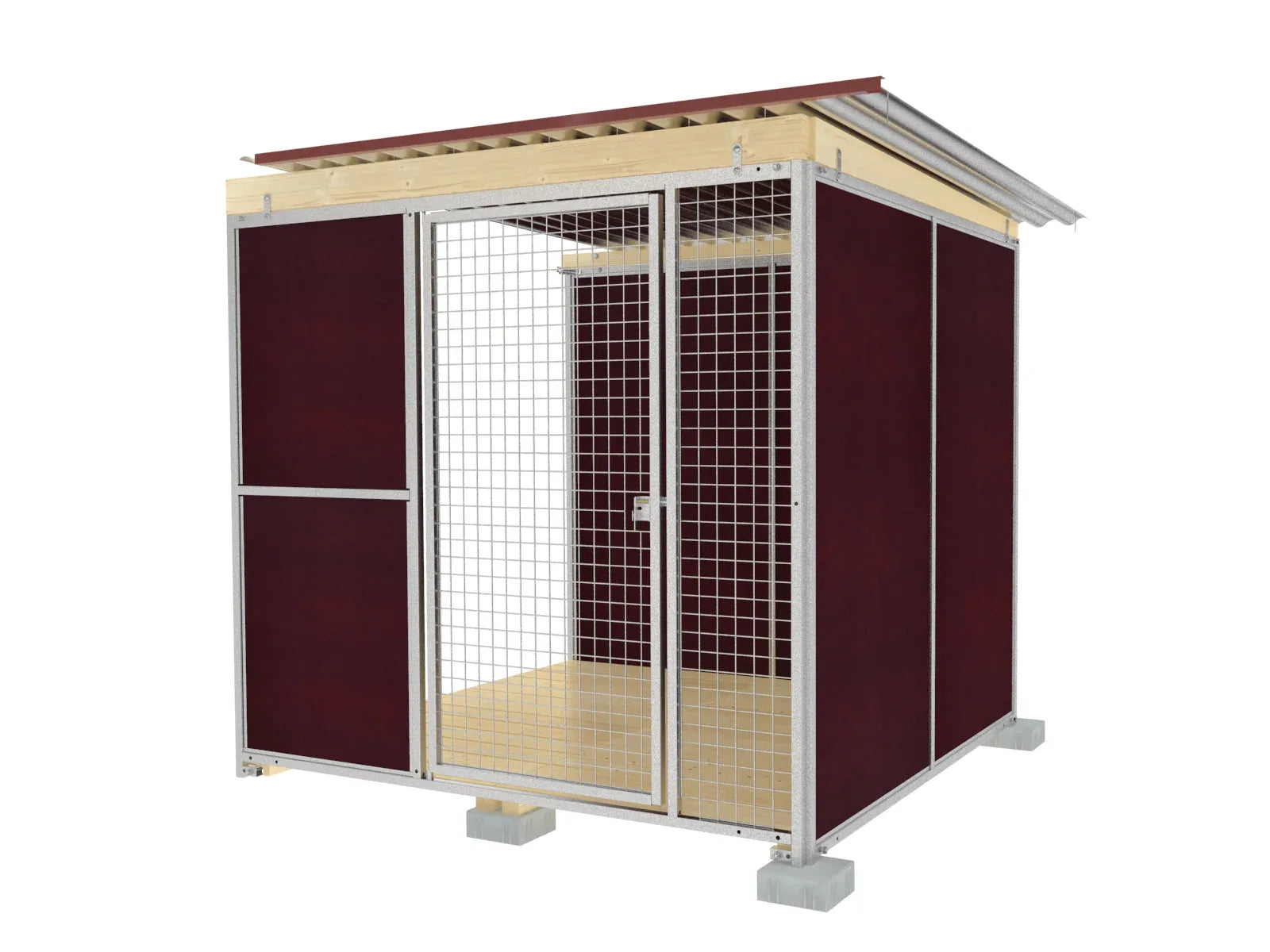 Anbau-Hundezwinger für Zwingeranlagen in Reihe aufgebaut