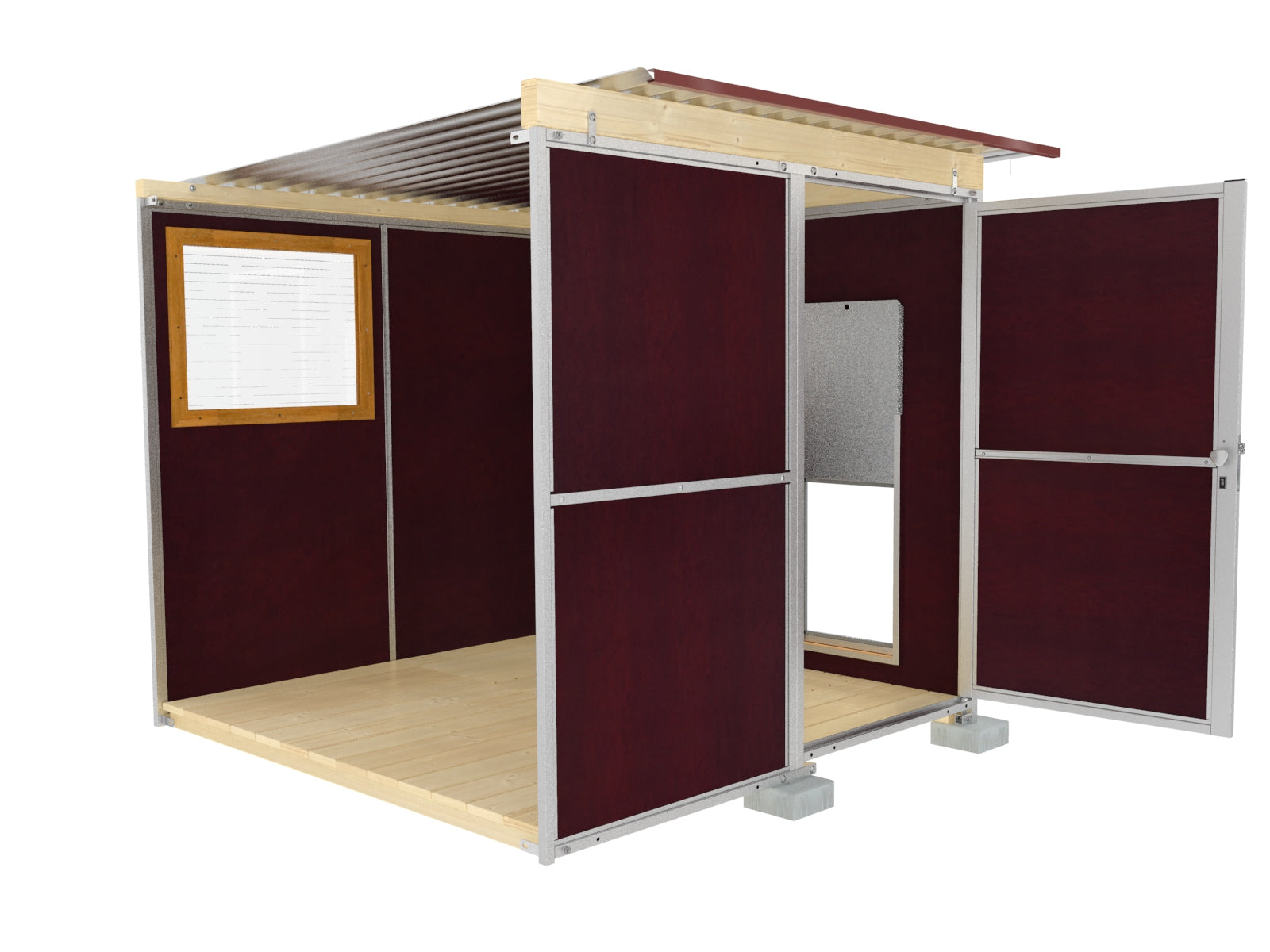 Hundezwinger 4- seitig geschlossen mit Fenster und Lüftungsklappe für junge Welpen