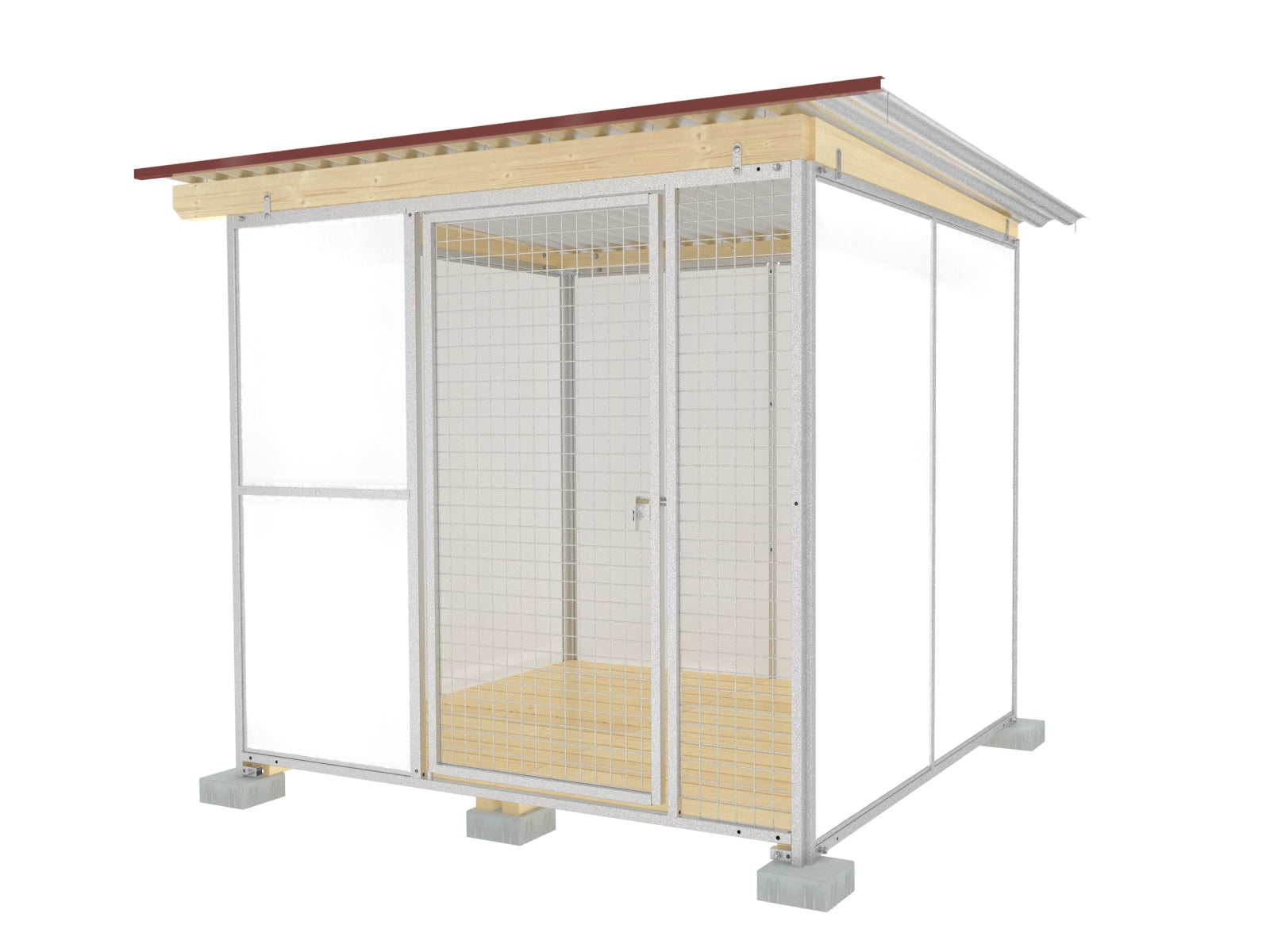 Hundezwinger mit abwaschbaren leicht zu reinigen Wänden, glatte Oberfläche in weiß