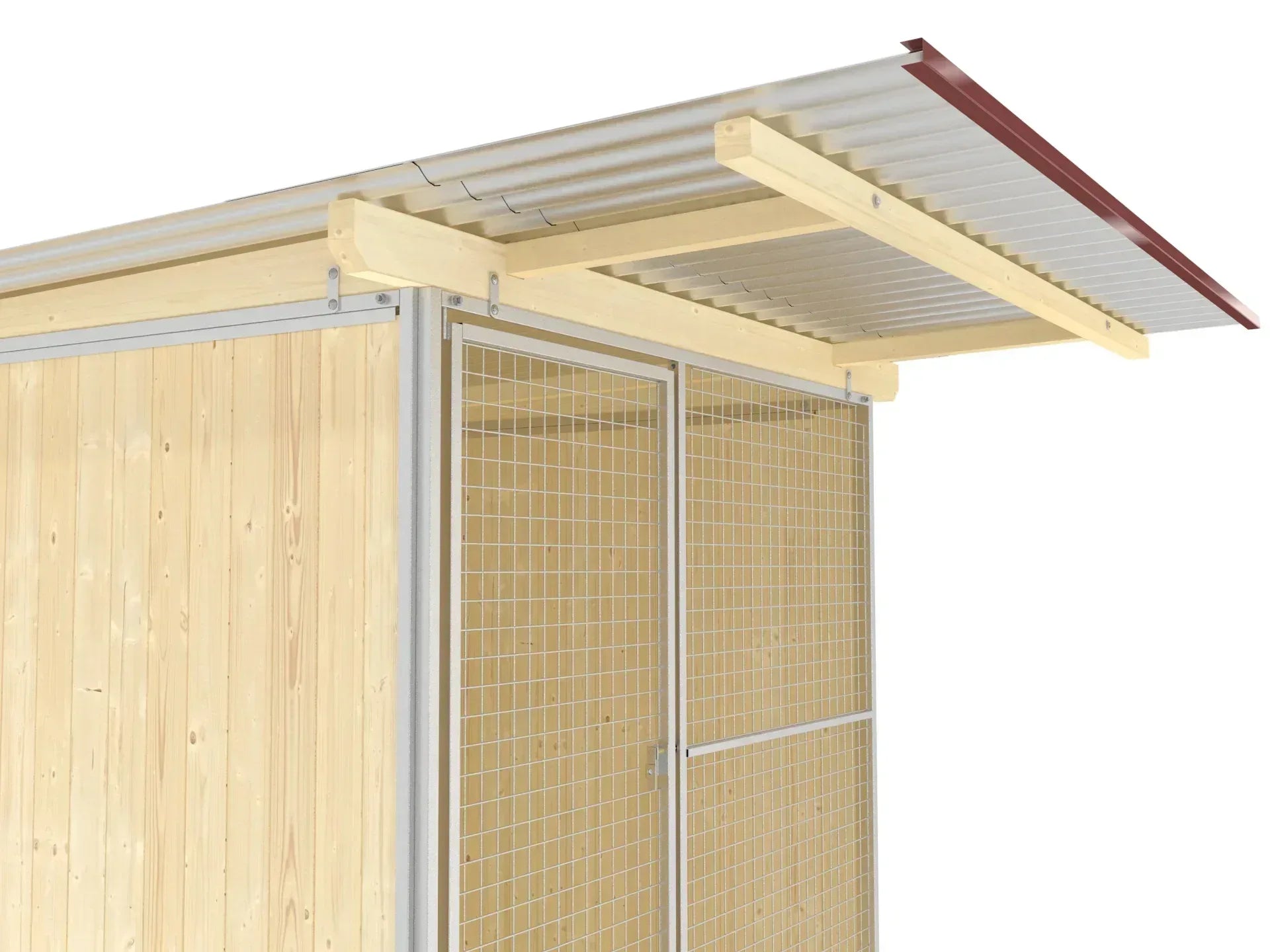 Hundezwinger mit Dachvorsprung von 1 m