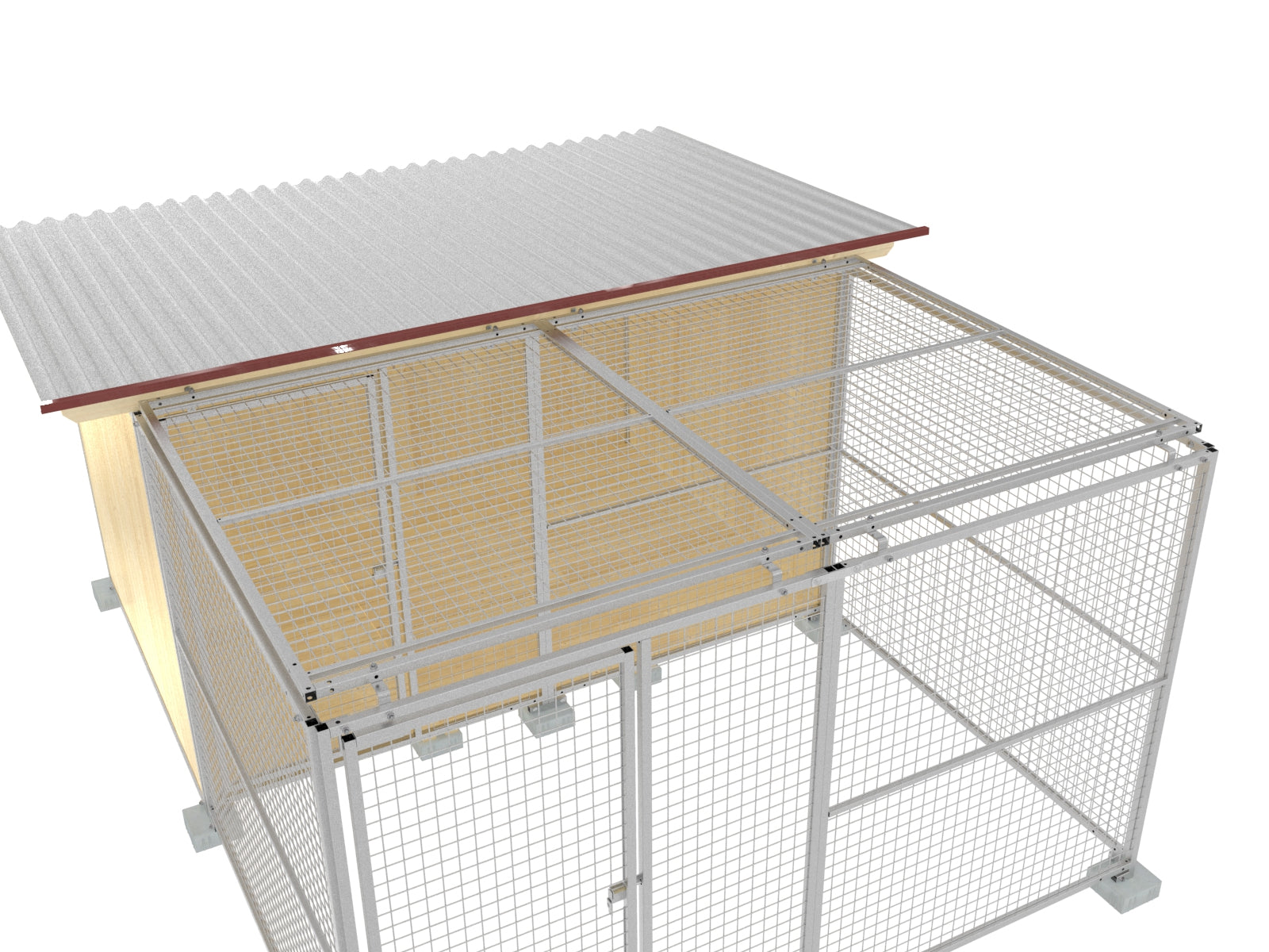 Hundezwinger mit vorne angebautem Auslauf