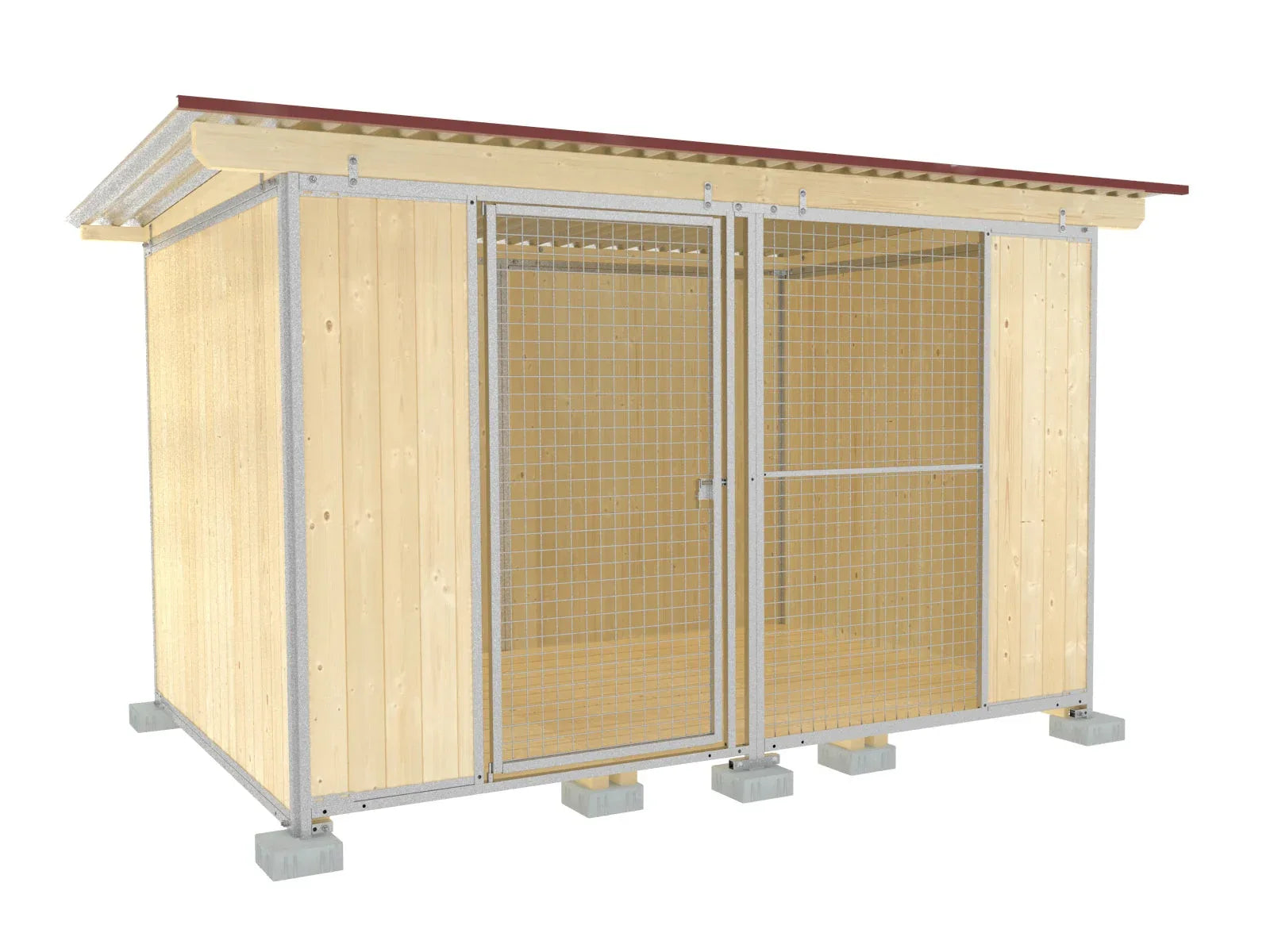 Vollschutz-Zwinger 2 x 3 m mit Dach