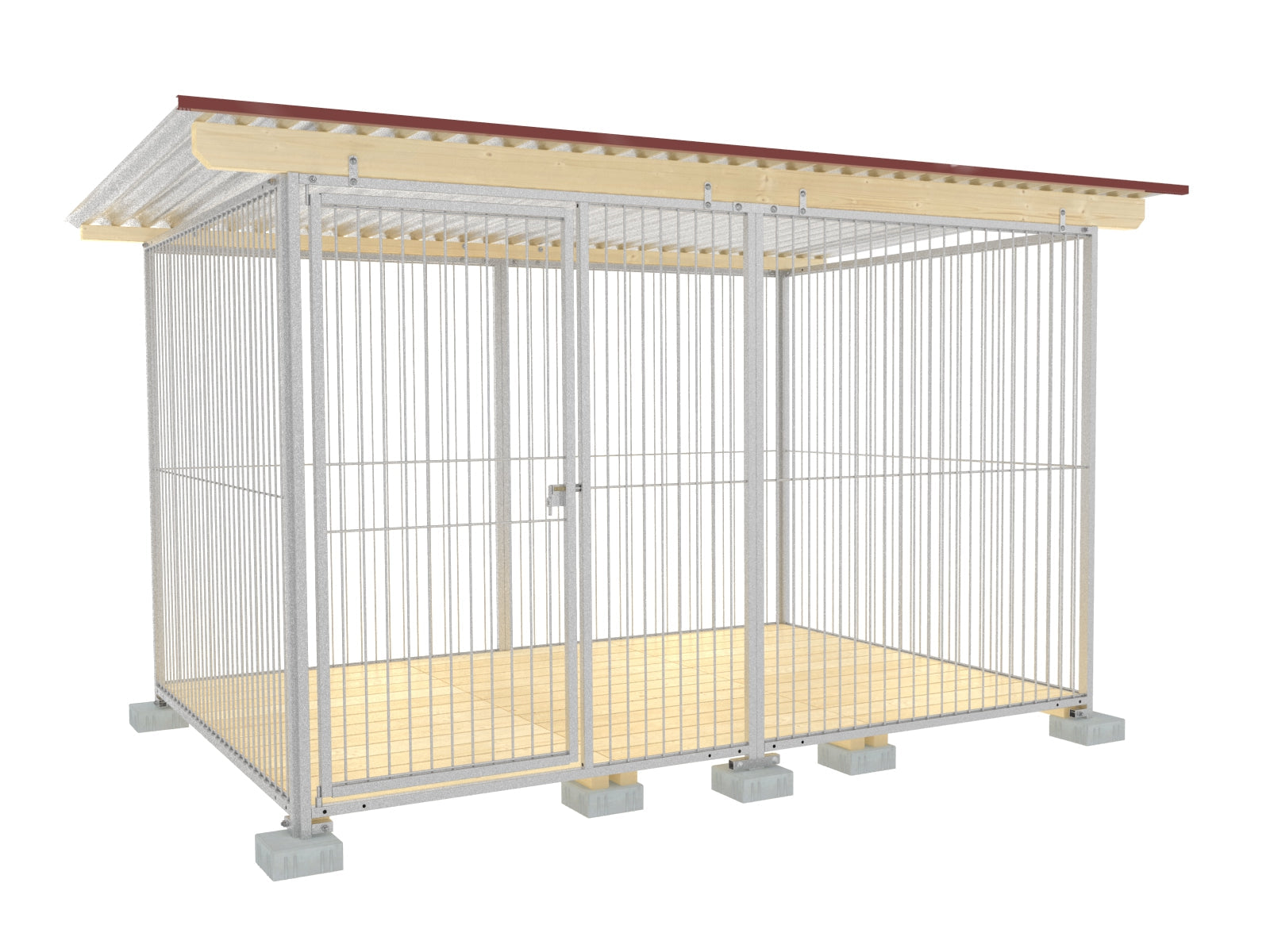 Hundezwinger ganz aus Metallwänden ohne Holz