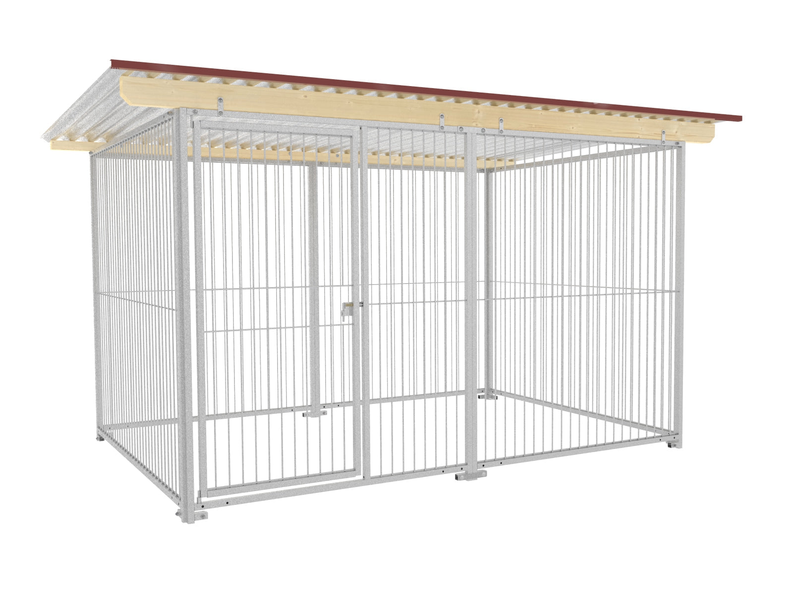 Hundezwinger rundum offen aus Metall mit Rohrstabelementen Stababstand 57 mm