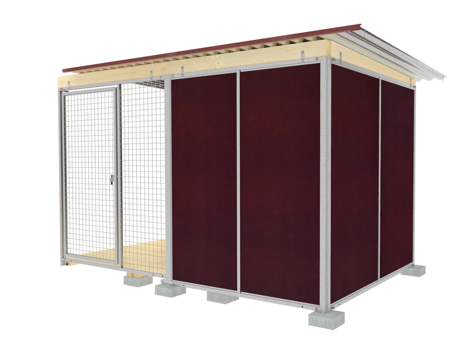 Hundezwinger mit Gitter- und Rohrstabelementen für Zwingeranlagen