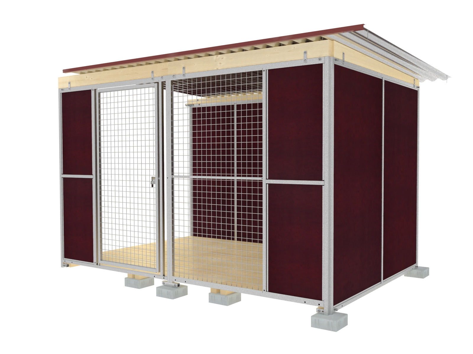 Hundezwinger mit abwaschbaren Wänden für die Haltung von mehreren Hunden