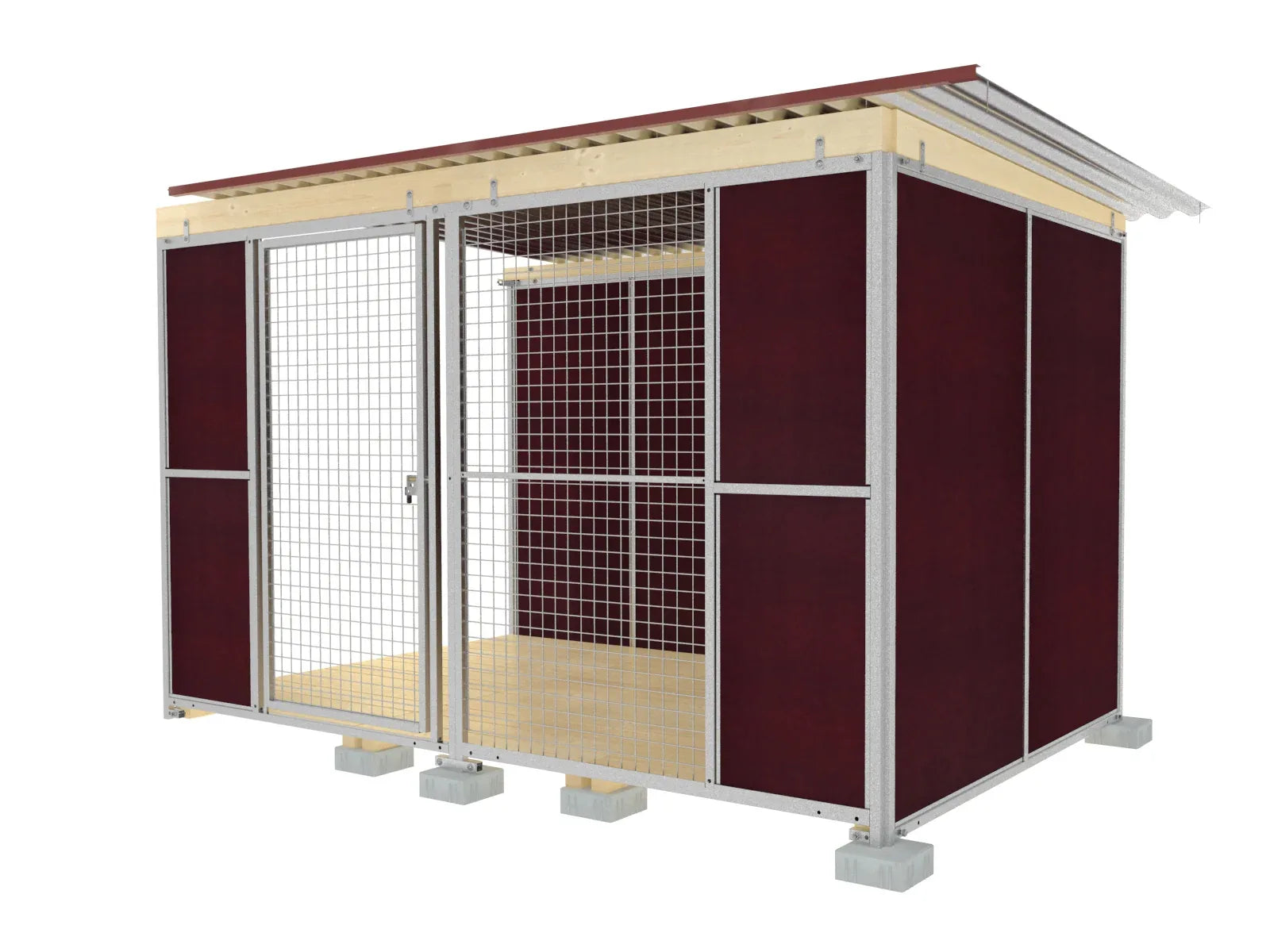 Hundezwinger mit abwaschbaren Wänden für die Haltung von mehreren Hunden