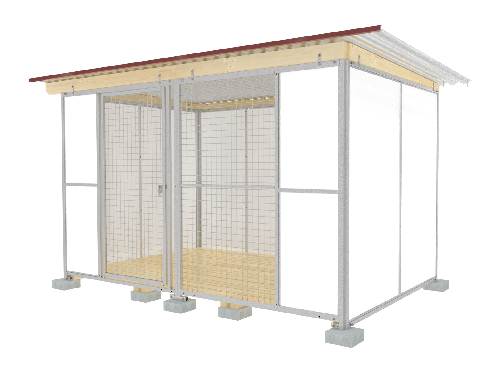 Hundezwinger für Zwingeranlage von Züchtern oder Behörden mit robusten Wänden