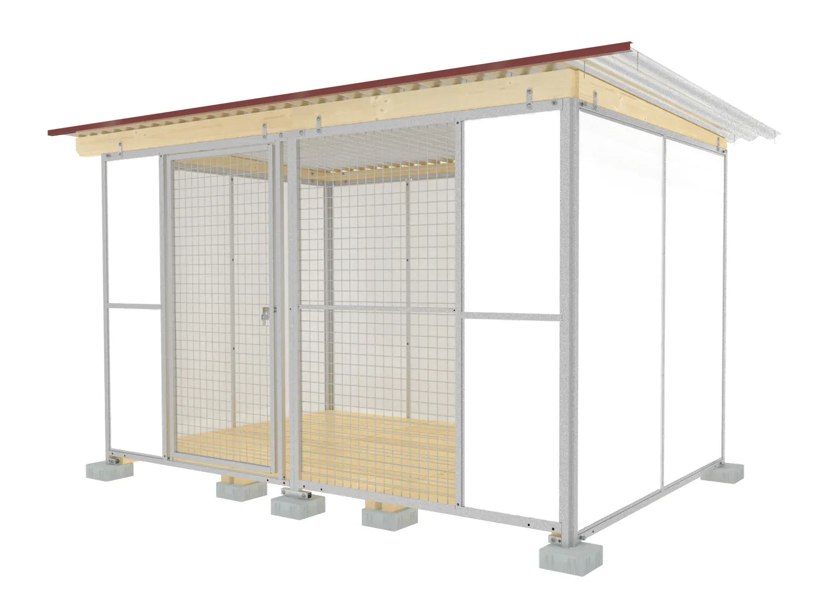 Hundezwinger für Zwingeranlage von Züchtern oder Behörden mit robusten Wänden