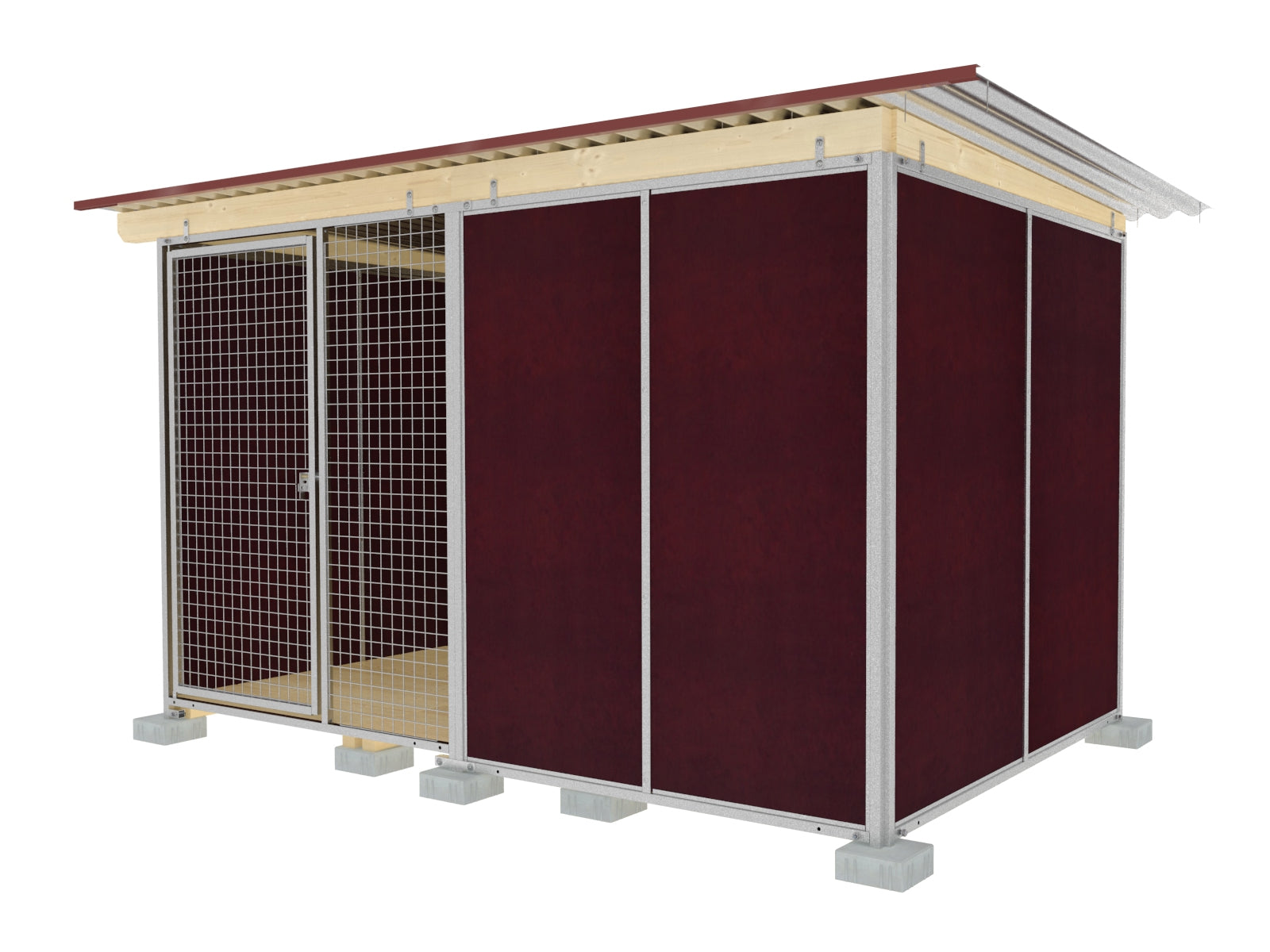 Hundezwinger mit geschützter Ecke für windige Plätze und Bereiche