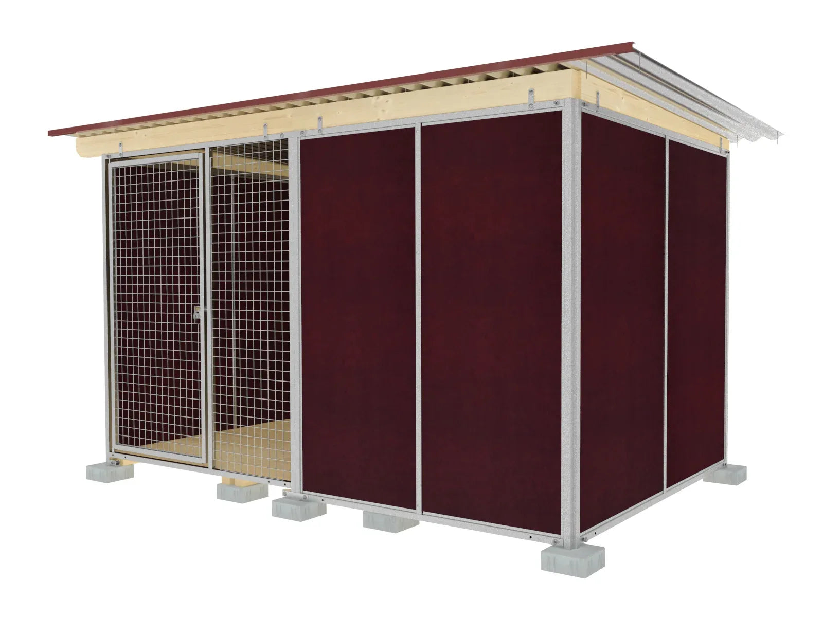 Hundezwinger mit geschützter Ecke für windige Plätze und Bereiche