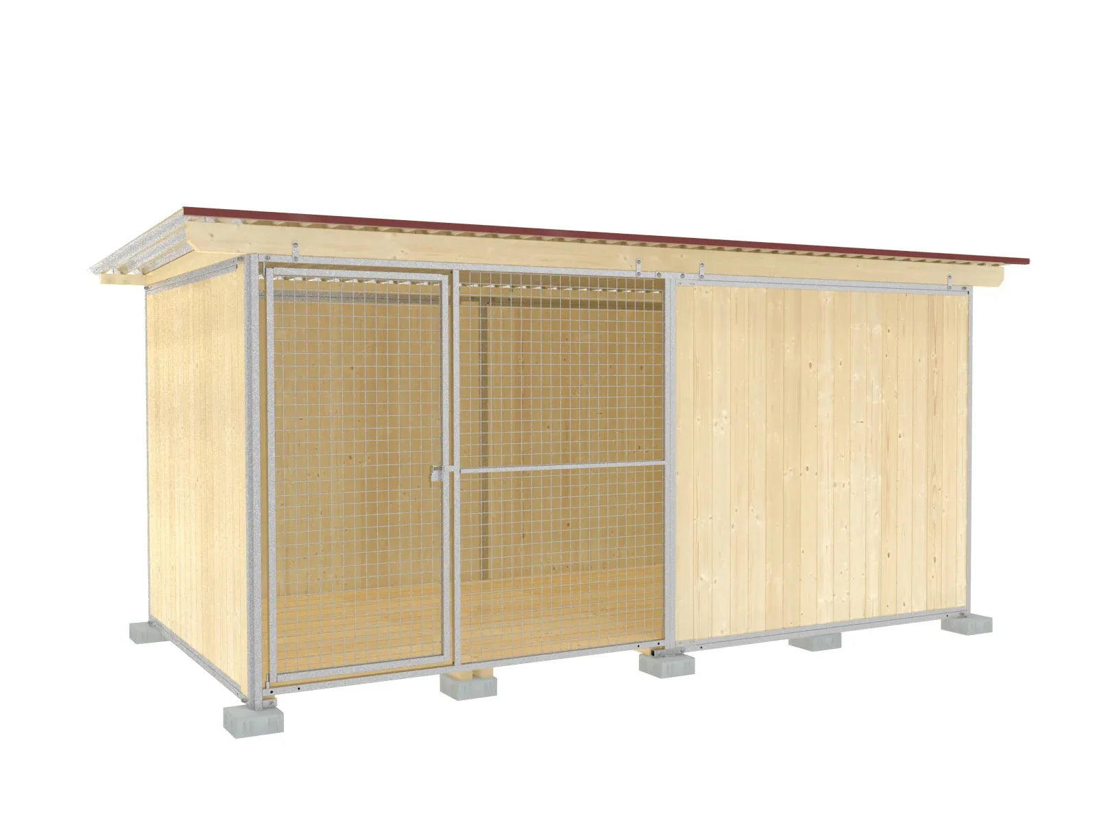 Hundezwinger 2 x4 m 3,5 seitig geschlossen