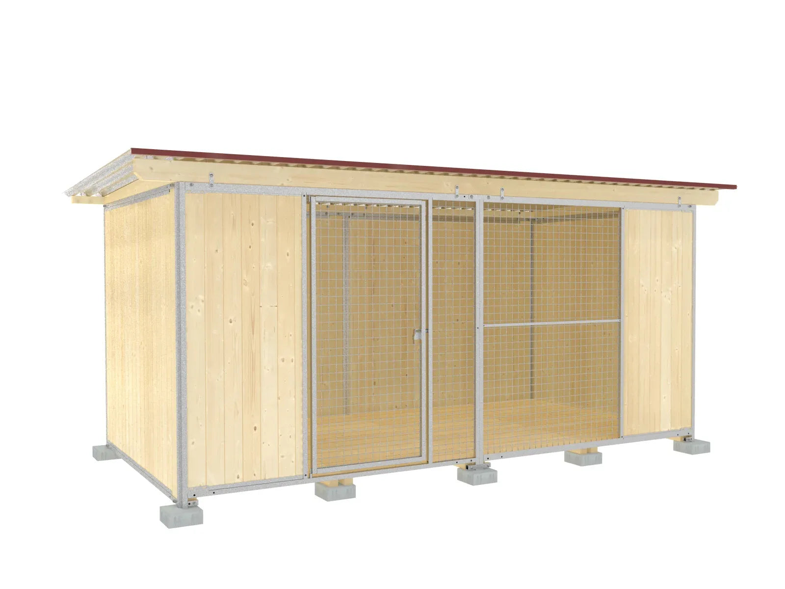 Vollschutz-Zwinger 2 x 4 m mit Dach und Boden