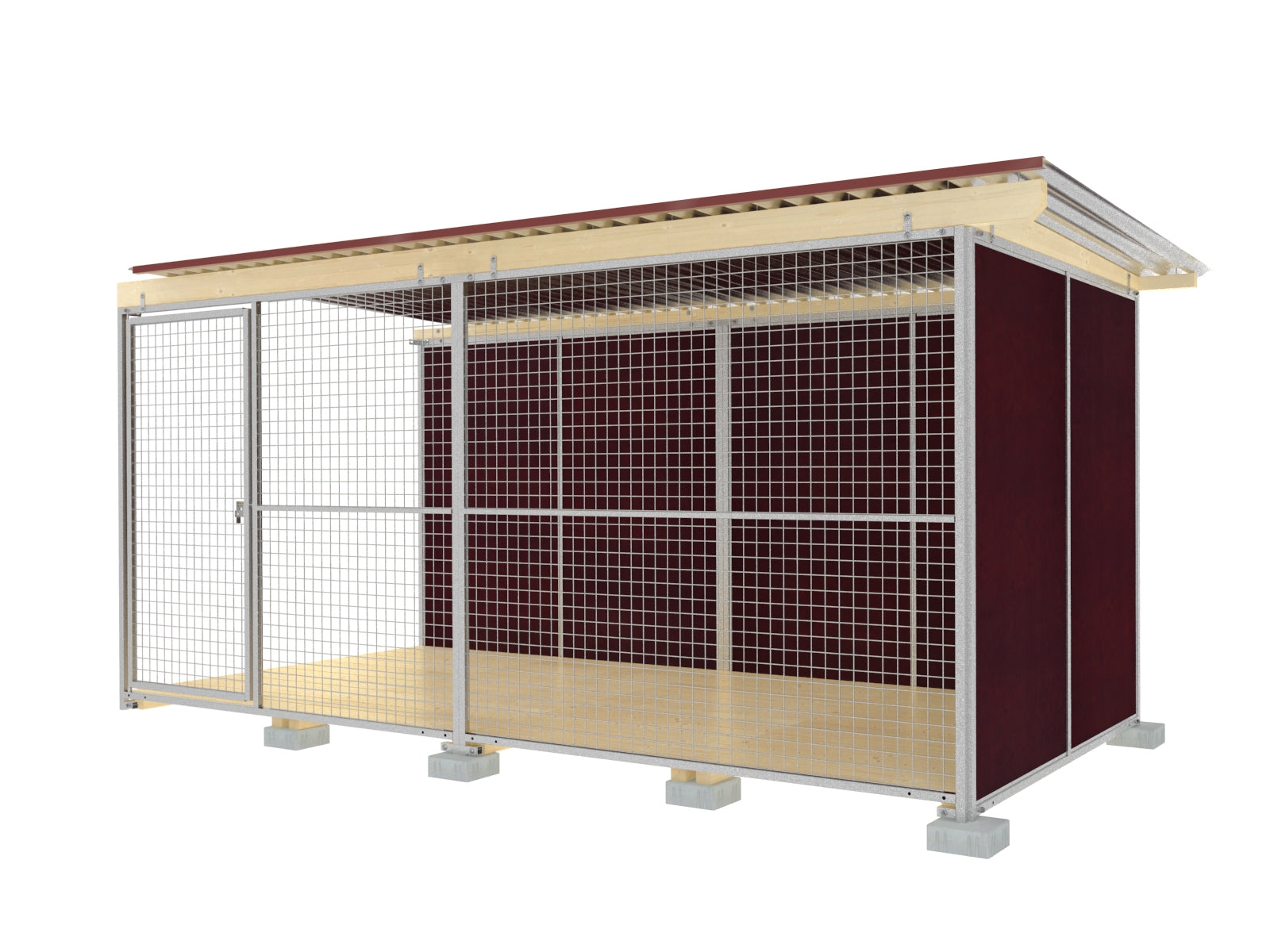 Zwingerbausatz für größere Zwingeranlagen für Hunde mit Welpen