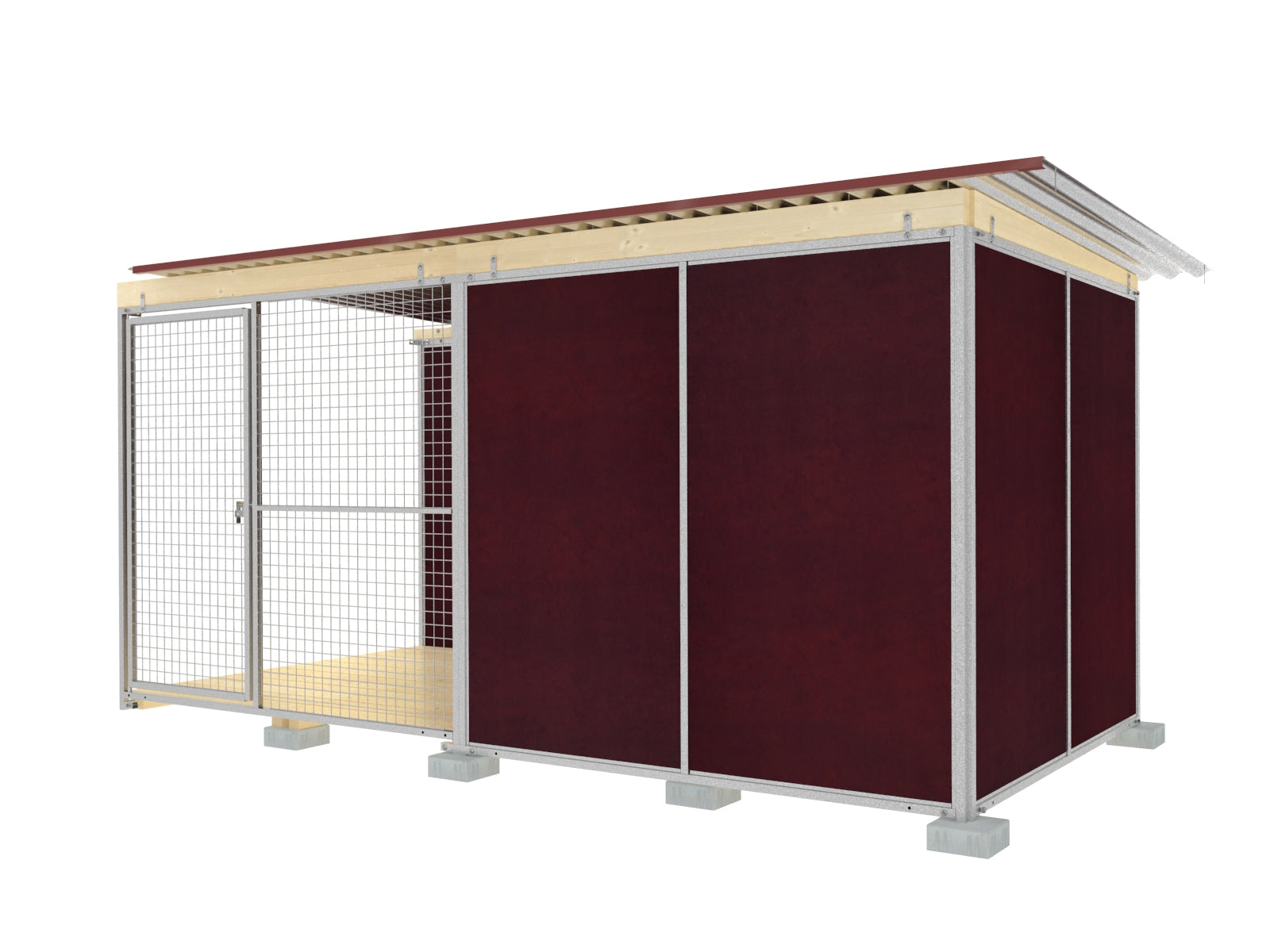 Hundezwinger mit Gitter- und Rohrstabelementen für Zwingeranlagen für Züchter