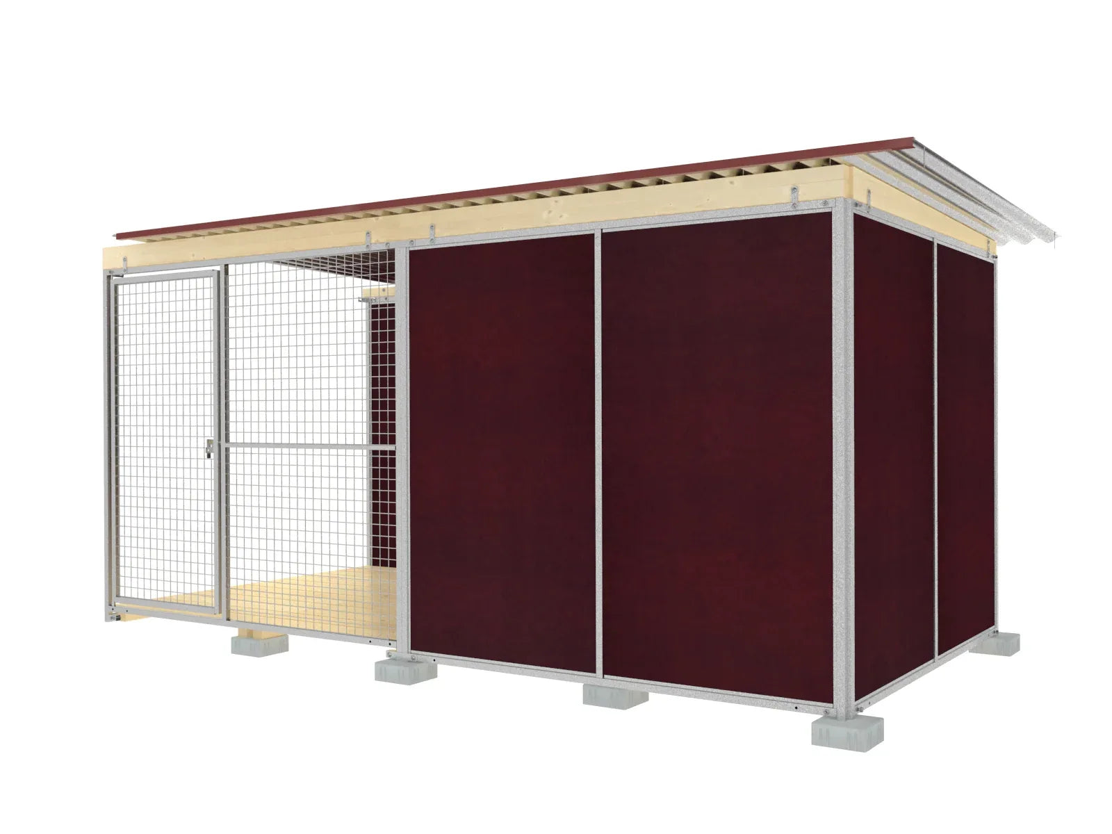 Hundezwinger mit Gitter- und Rohrstabelementen für Zwingeranlagen für Züchter