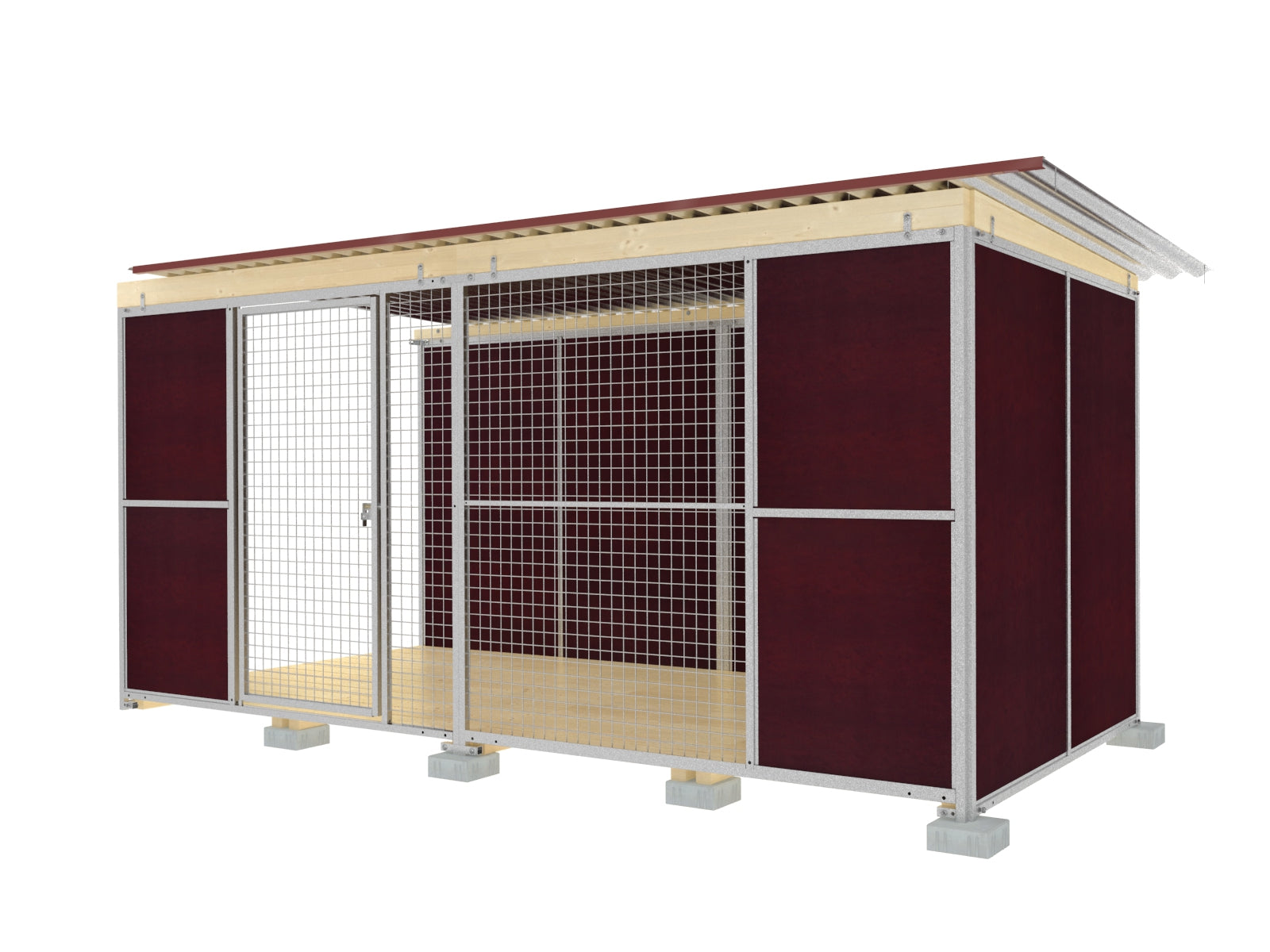 Hundezwinger mit abwaschbaren Wänden für die Haltung von mehreren Hunden