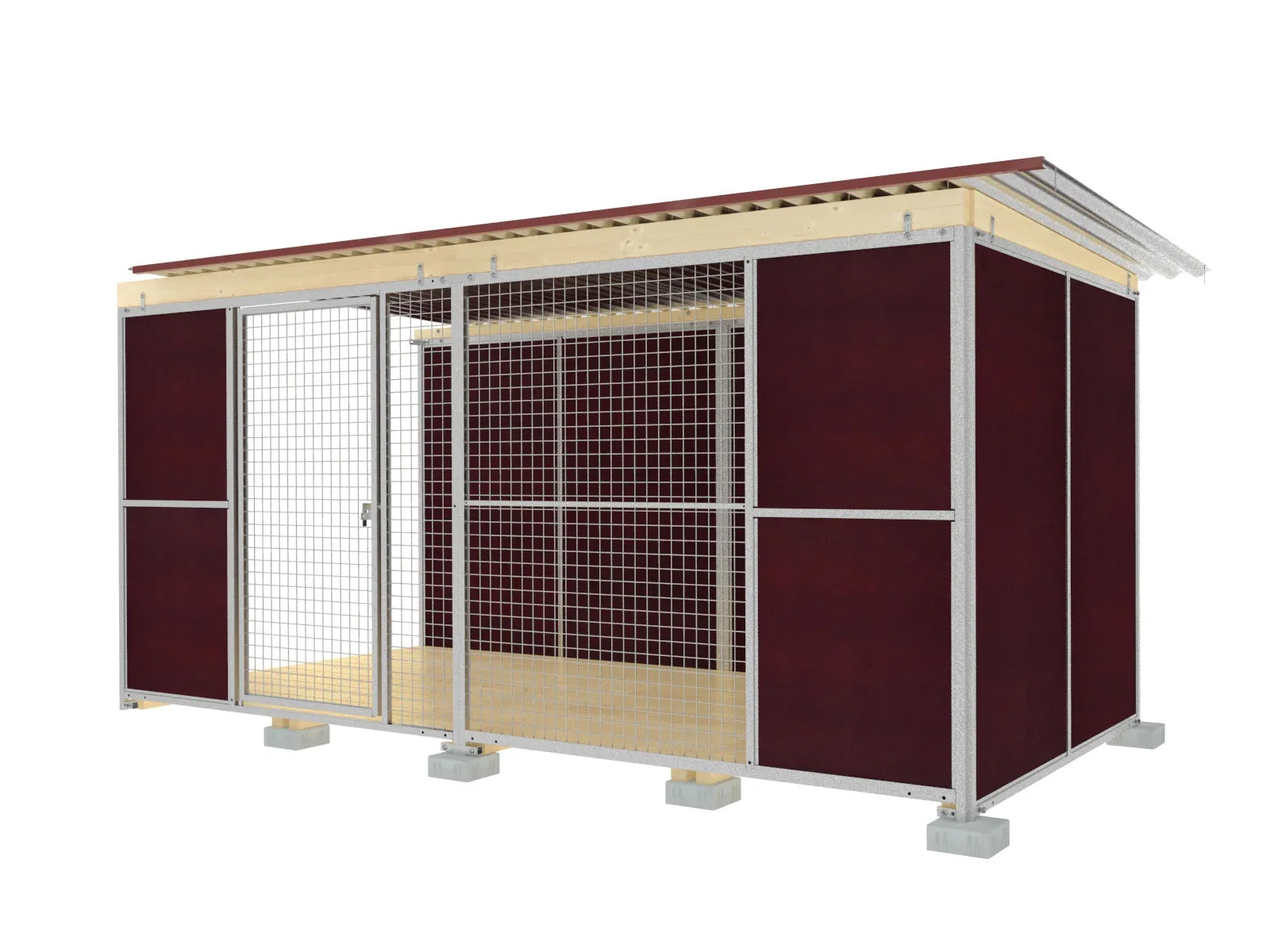 Hundezwinger mit abwaschbaren Wänden für die Haltung von mehreren Hunden