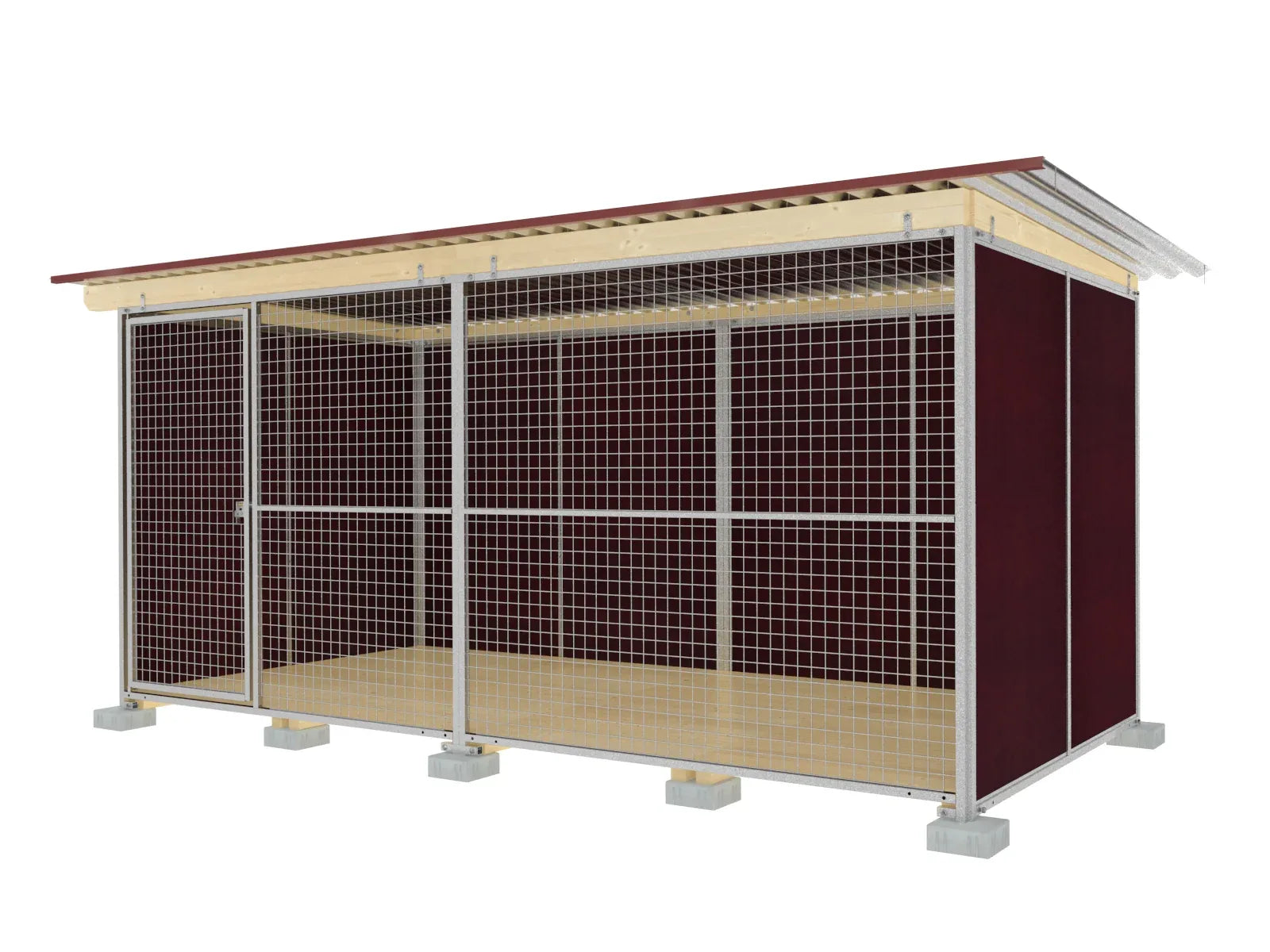 Hundezwinger 2 x 4 m aufgestellt auf Fundamentsteinen für Züchter und Behörden