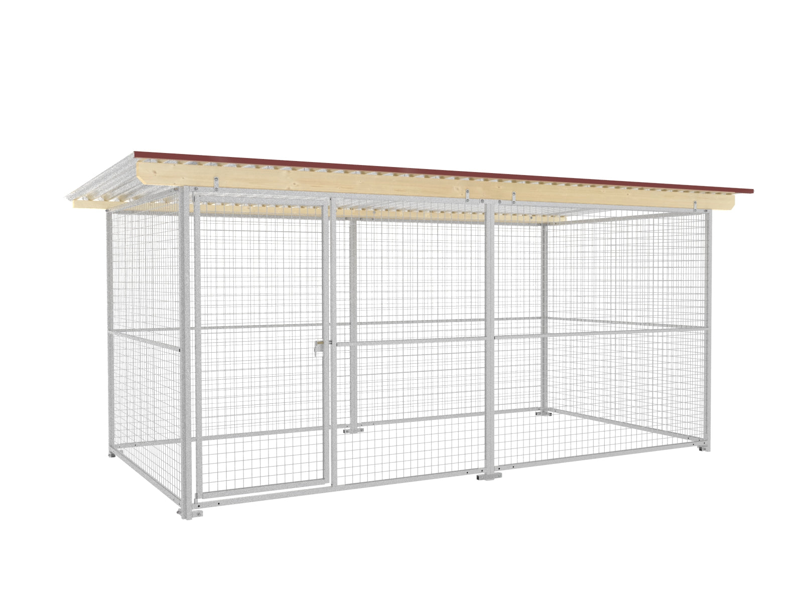 Stahlzwinger mit Dach und Türe Wände aus Gitterelemente