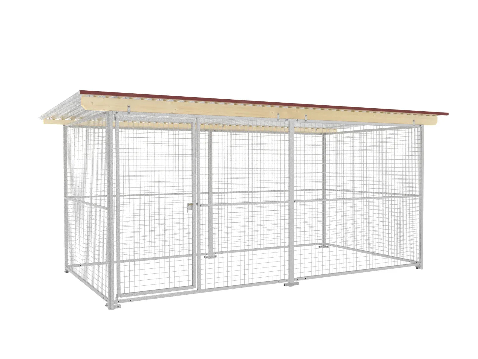 Stahlzwinger mit Dach und Türe Wände aus Gitterelemente