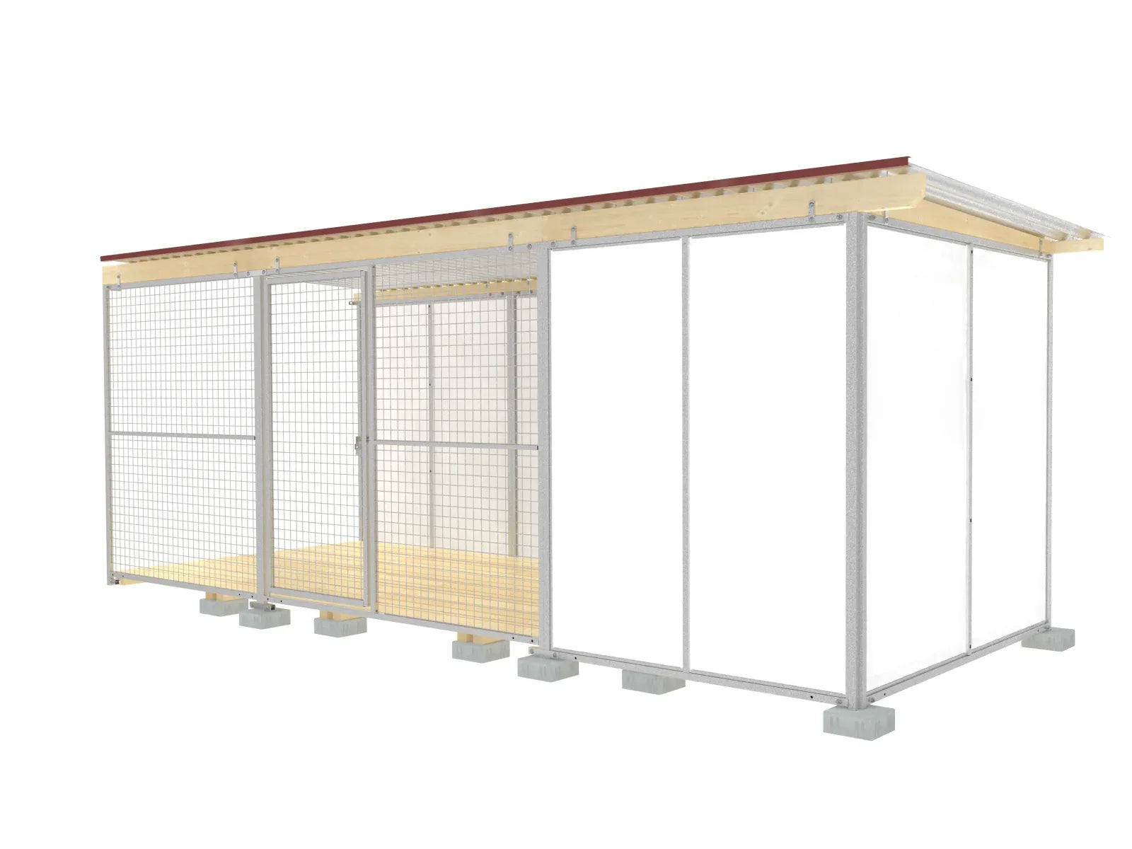 Hundezwingerabteil für den Außenbereich mit geschützter Zwinger-Ecke