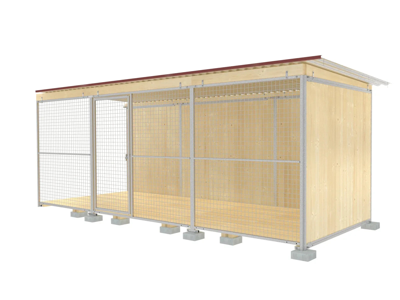 Hundezwingerabteil 5 Meter lang und 2 Meter tief für Zwingeranlagen
