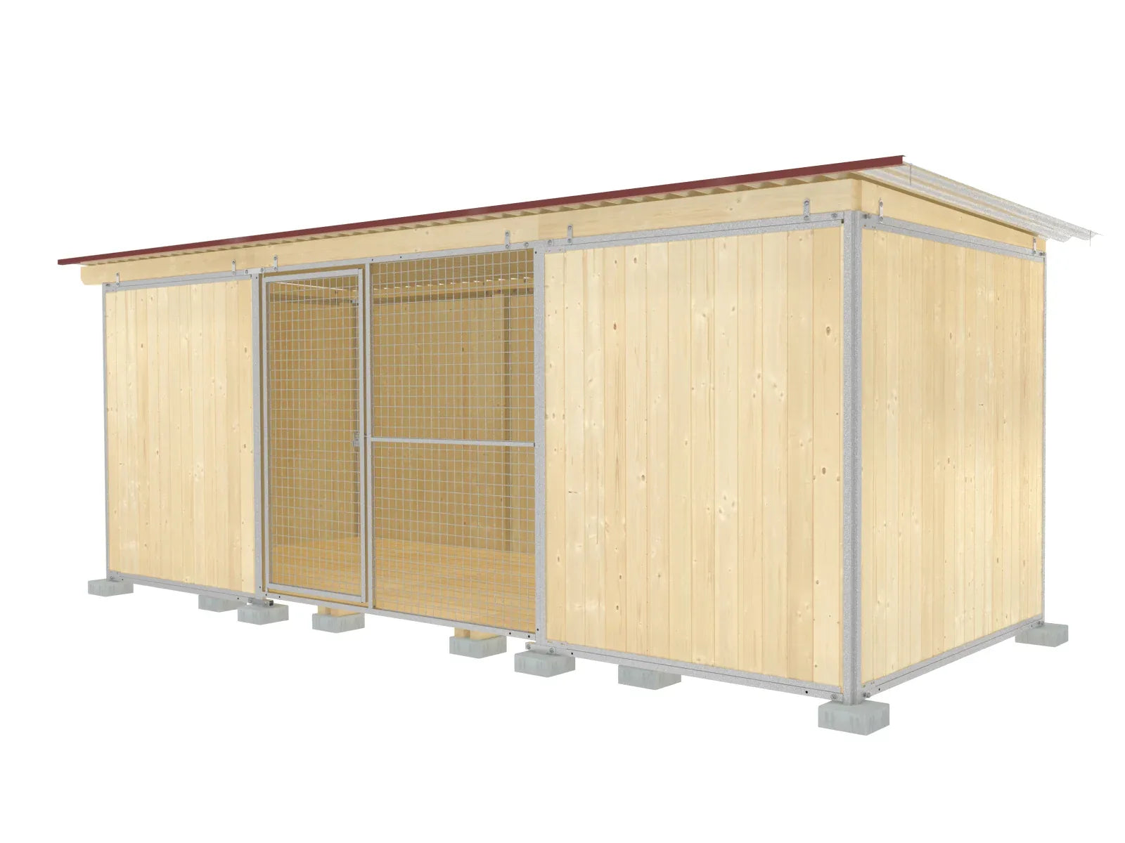 Hundezwinger 5 Meter lang und 2 Meter breit komplett verschließbar mit Faltfenstern