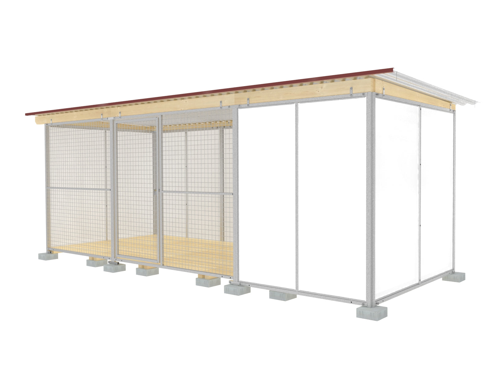 Hundezwinger mit geschützter Ecke aus Robusten Wänden gegen Wind und Regen