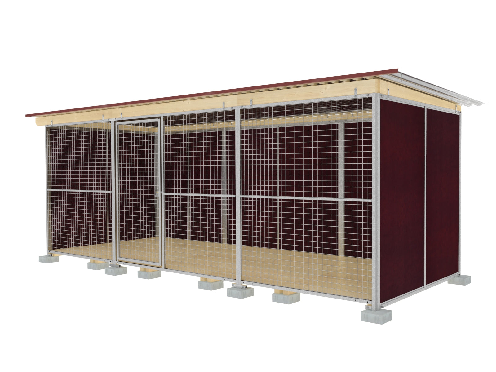 Hundezwingerabteil 5 m lang für große Hunde und Welpen