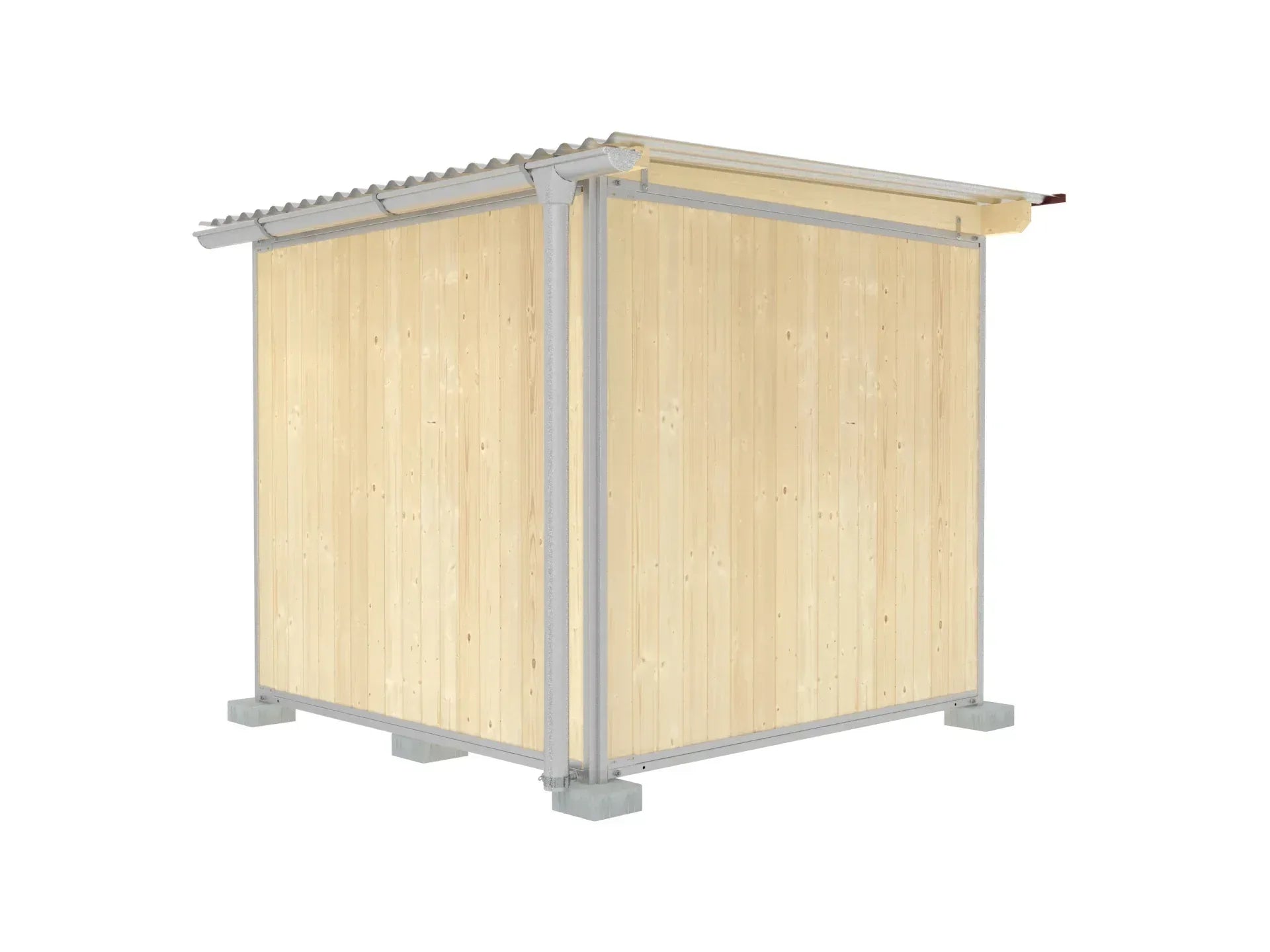 Hundezwinger mit Dachrinne und Fallrohr aus Titanzink