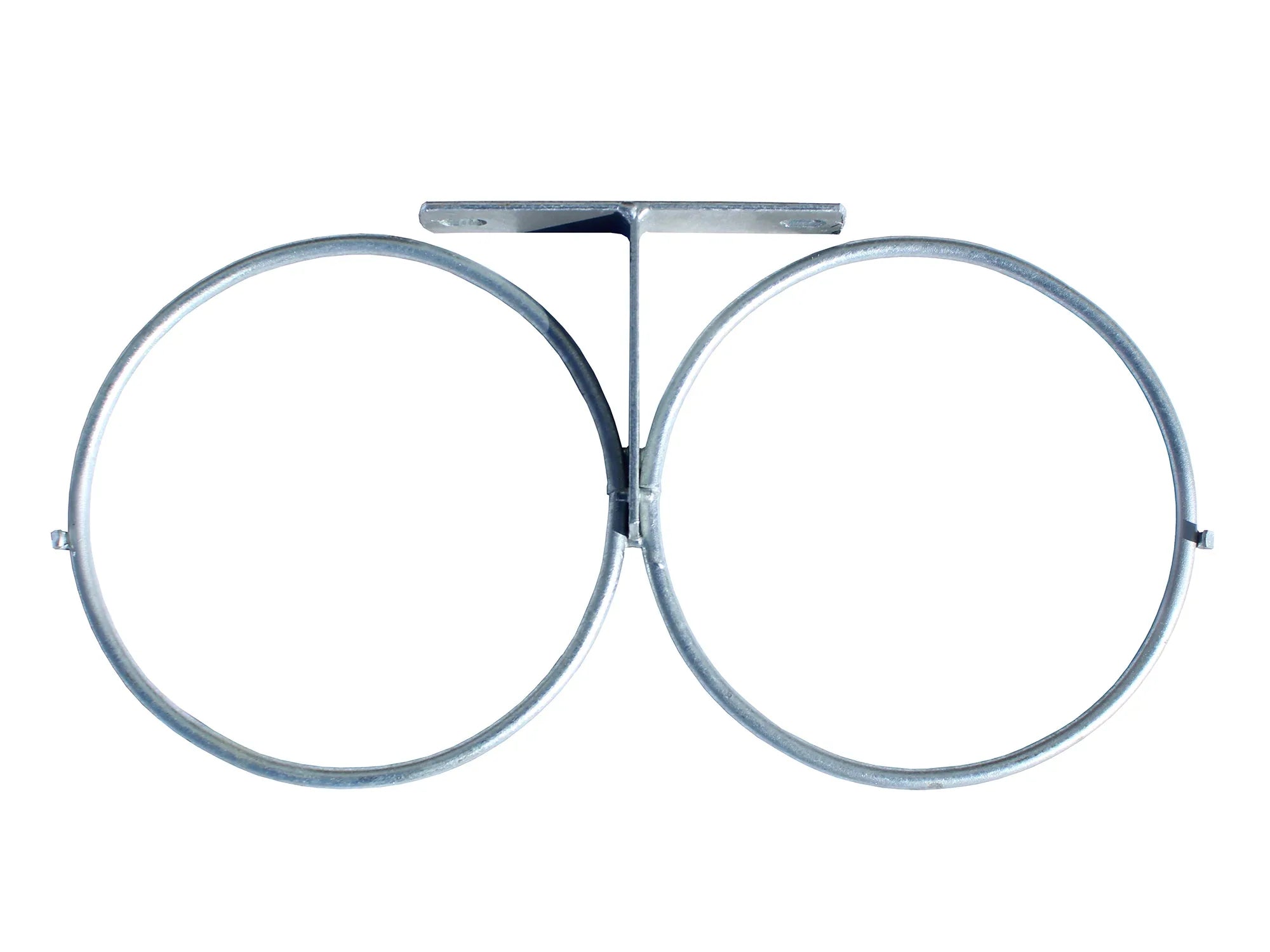 Stahlgestell mit Sicherung gegen umschmeißen für zwei Futterschüsseln aus Edelstahl